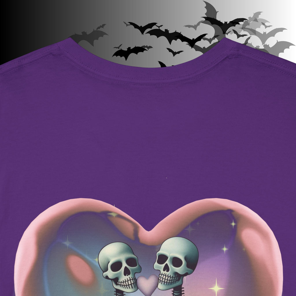"Love You Forever" Gothic Skeleton Couples T-Shirt — Goth Valentine's Day Matching Tee