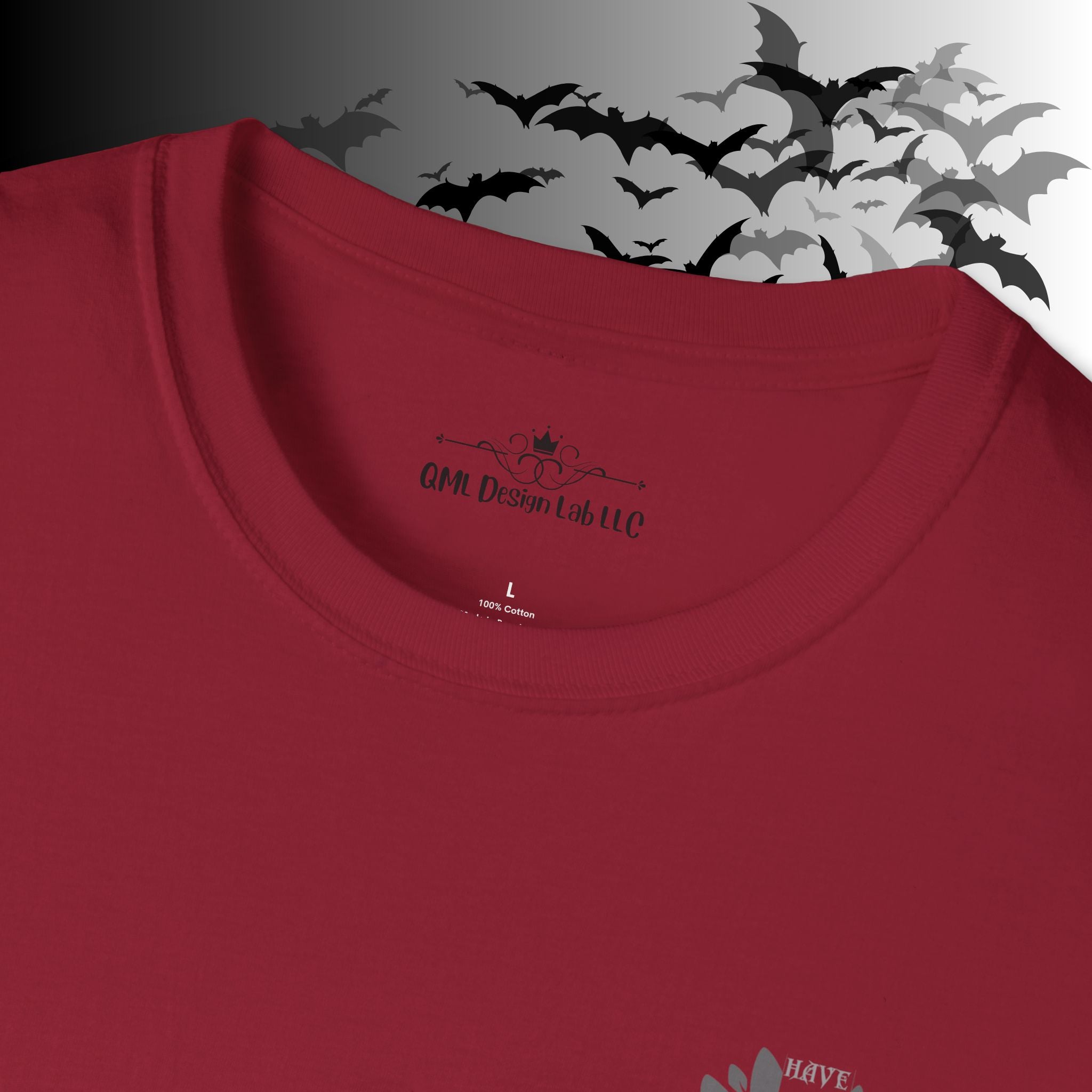 "Have The Day That You Deserve" Botanical Skull T-Shirt — Tonal Gothic Back Print