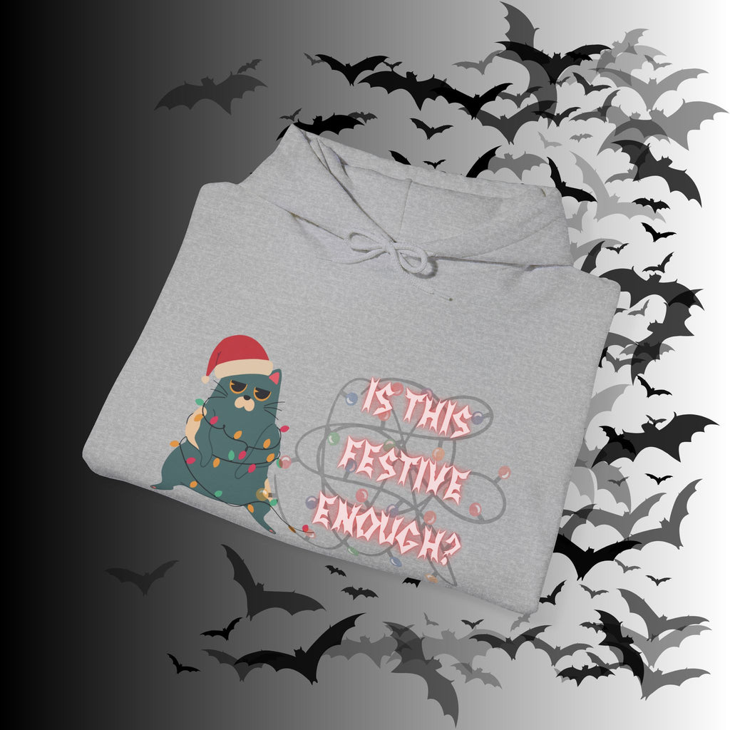Is This Festive Enough Cat Hoodie — Grumpy Christmas Cat Pullover