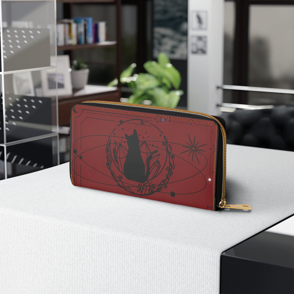 Goth Wallet Dark Academia Celestial Cat Zipper Wallet