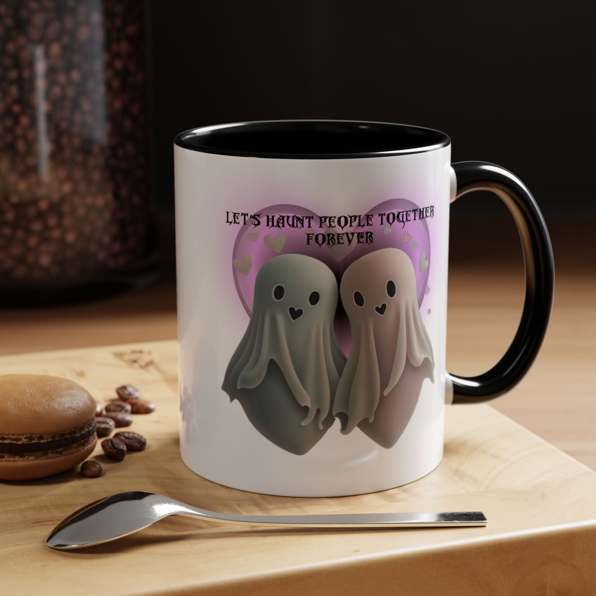 Let's Haunt People Together Forever Coffee Mug — Valloween Ghost Couple Accent Mug