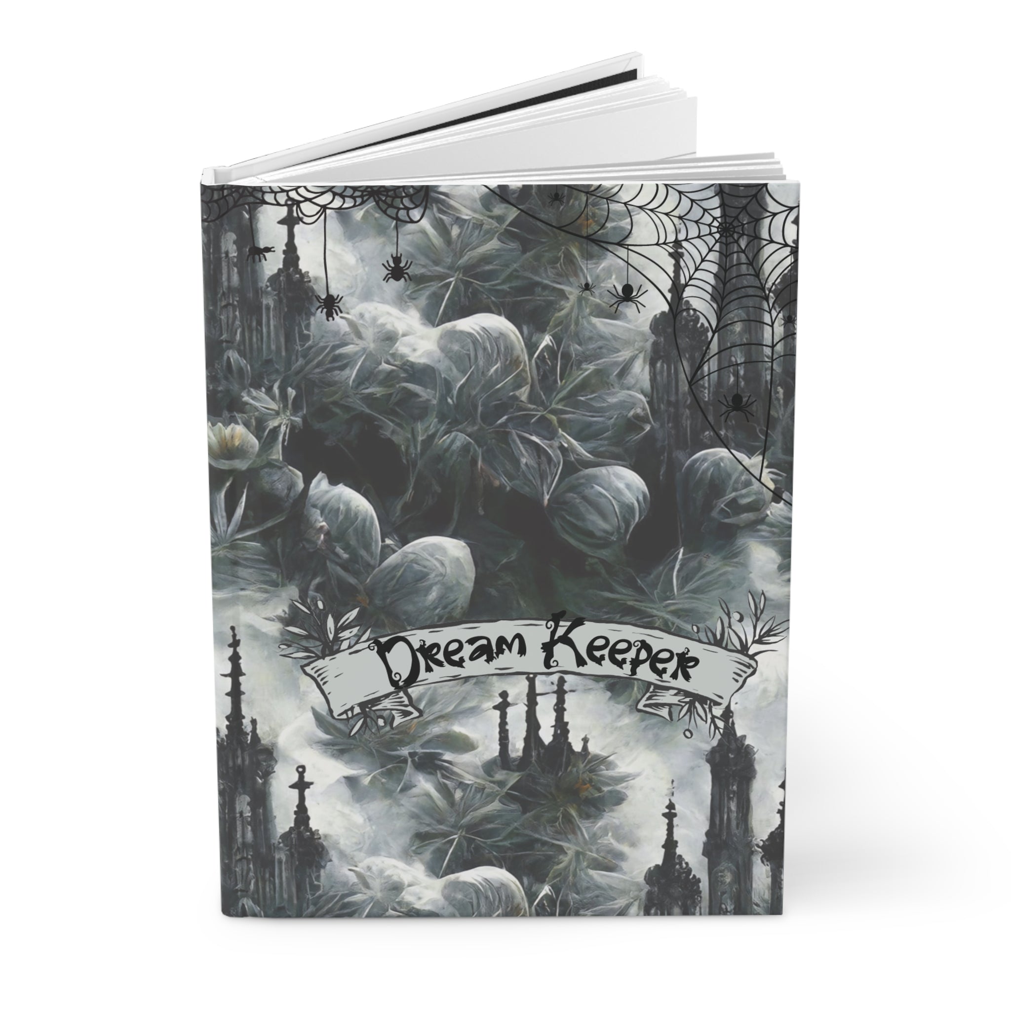 Dream Keeper Journal — Gothic Spider Web Botanical Hardcover Spell Book