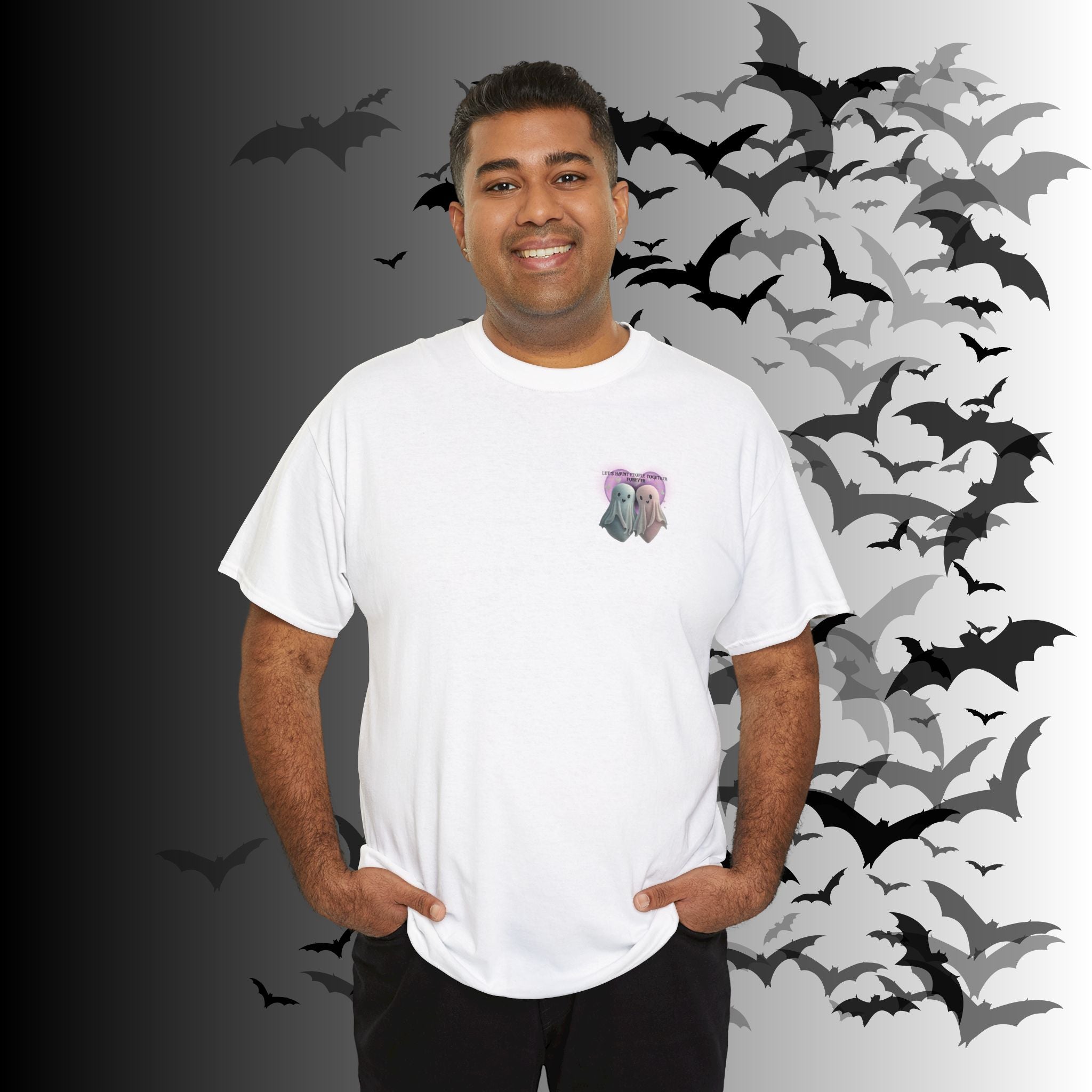 "Let's Haunt People Together Forever" Ghost Couples T-Shirt — Matching Halloween Tee
