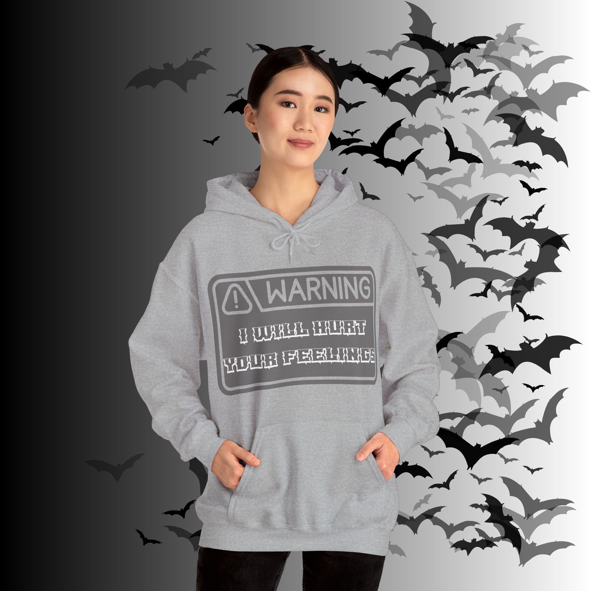 Warning I Will Hurt Your Feelings Hoodie — Funny Gothic Attitude Pullover