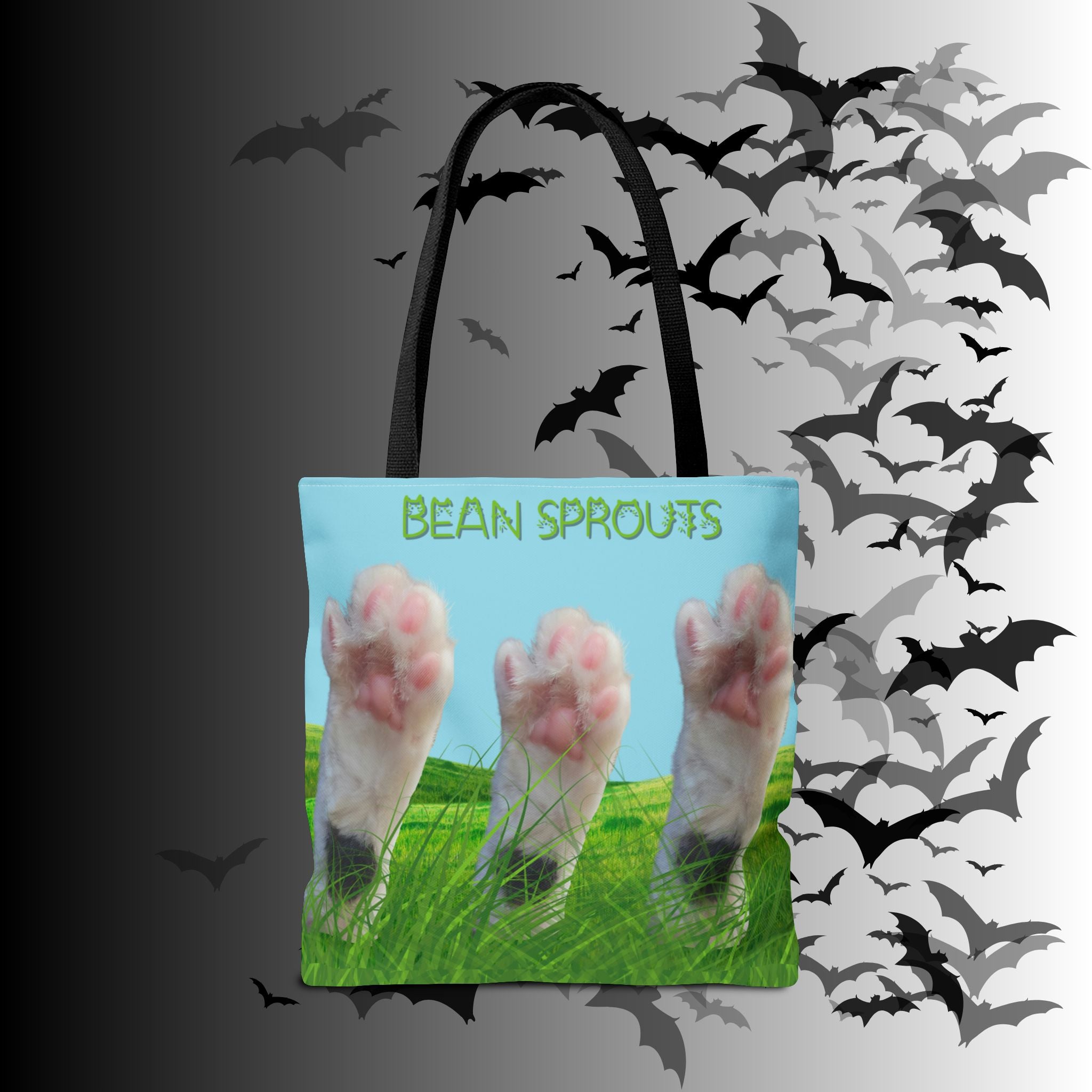 "Bean Sprouts" Cat Paws Tote Bag — Funny Cat Lover Gift
