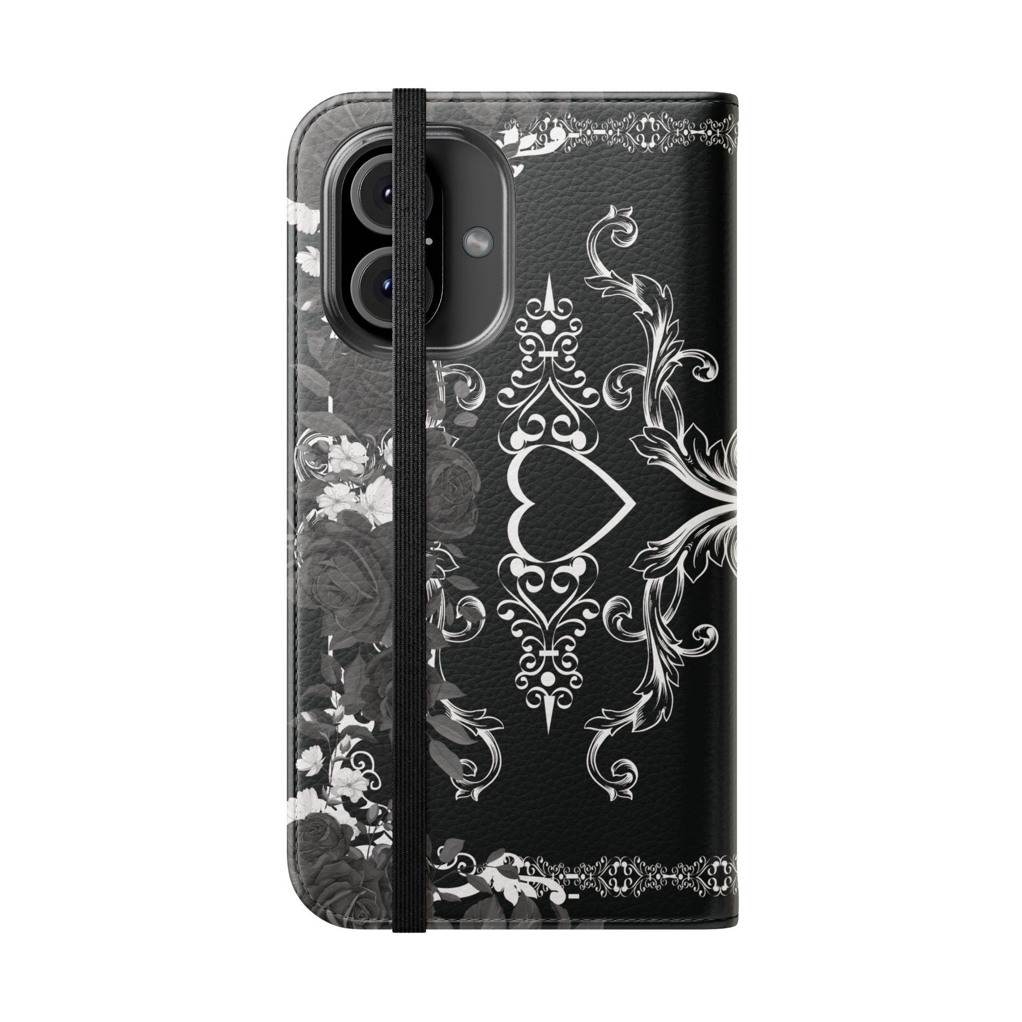 Romantic Goth Wallet Flip Case - Goth Botanical Phone Case