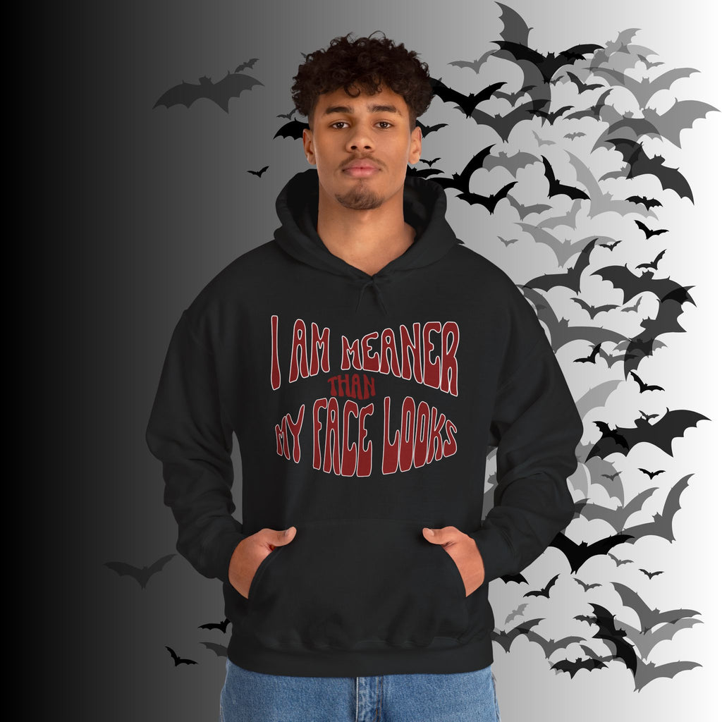 I Am Meaner Than My Face Looks Hoodie — Gothic Attitude Pullover