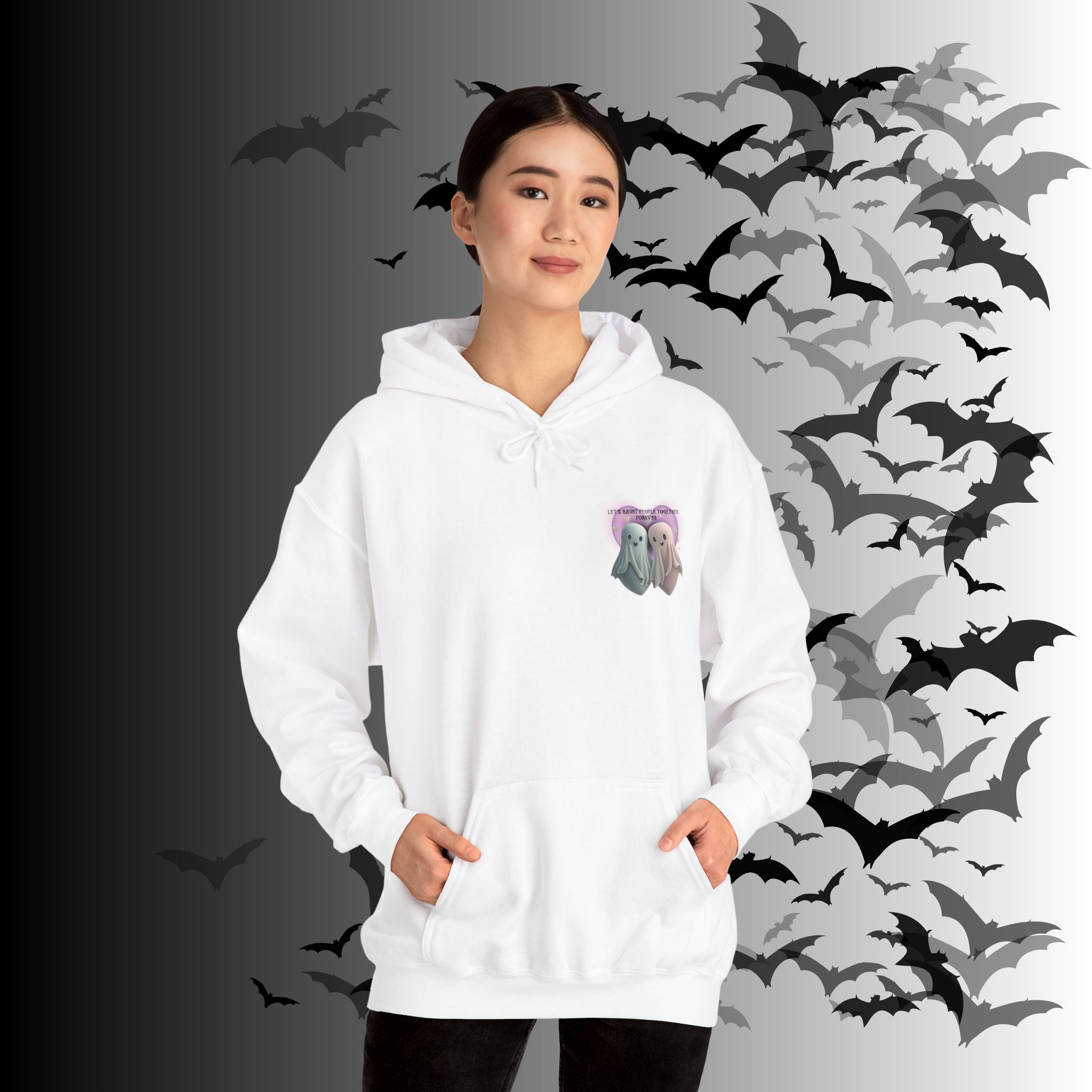 Let's Haunt People Together Forever Hoodie — Gothic Valentine's Couples Ghost