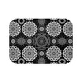 Sacred Geometry Bath Mat — Mystical Black & White Mandala Bathroom Decor