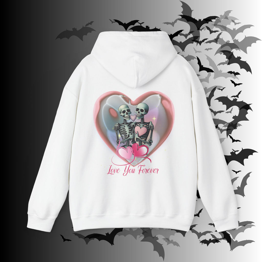 Love You Forever Skeleton Hoodie — Gothic Valentine's Couples Pullover