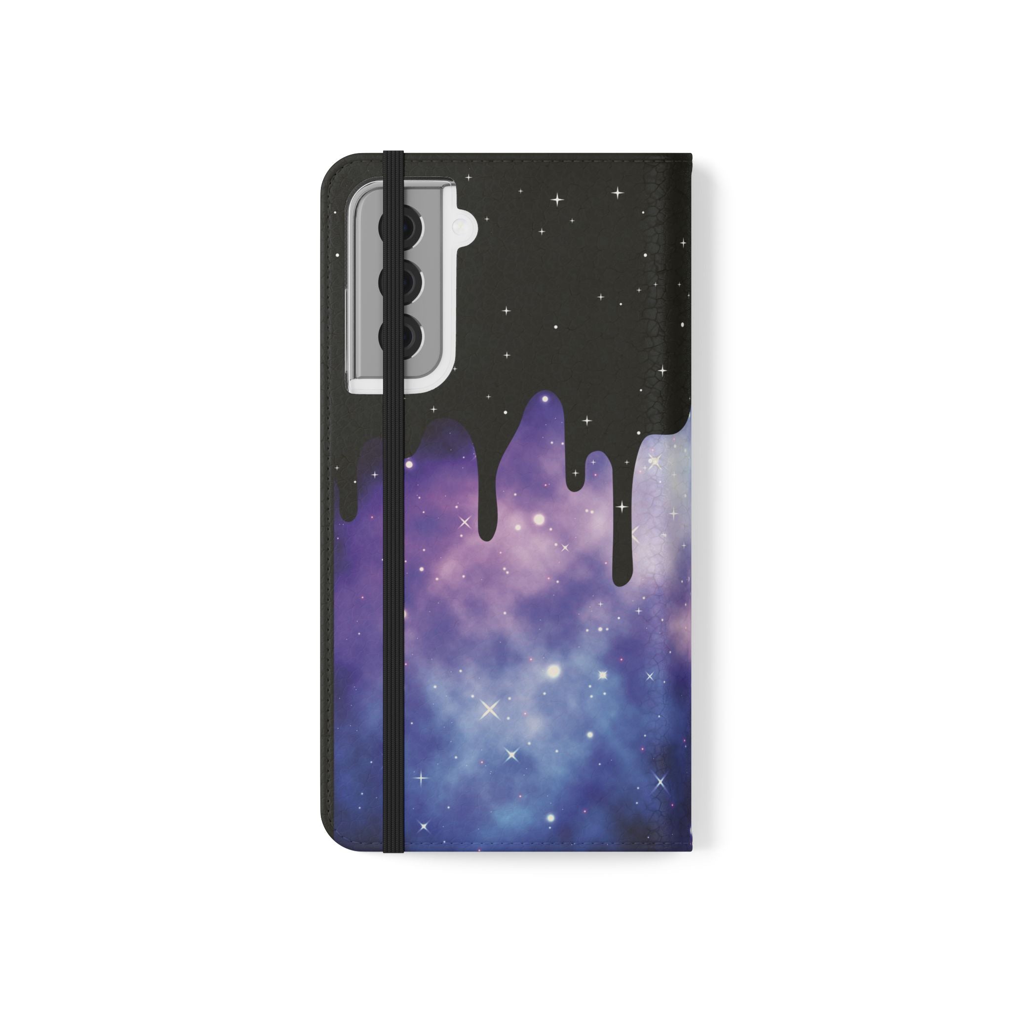 Pastel Goth Drippy Galaxy Flip Wallet Phone Case - Wallet Case for Samsung and iPhone - Gothic Style Wallet Phone Cases