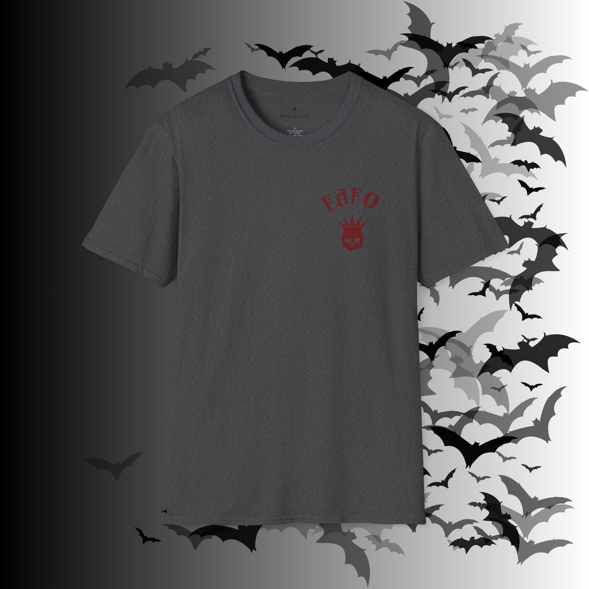 "FAFO" I Identify As A Threat T-Shirt — Gothic Humor Front & Back Print