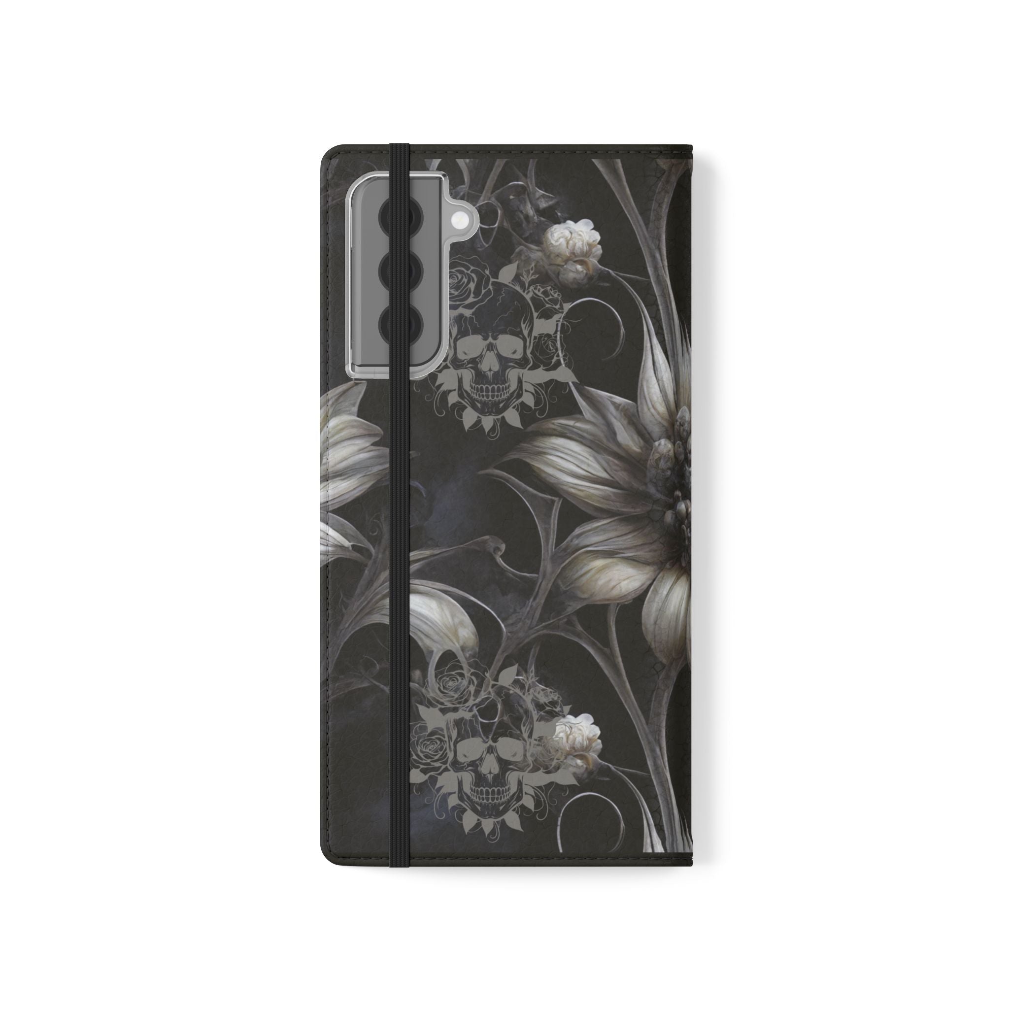 Goth Botanical Flip Wallet Case for iPhone and Samsung Galaxy Phones