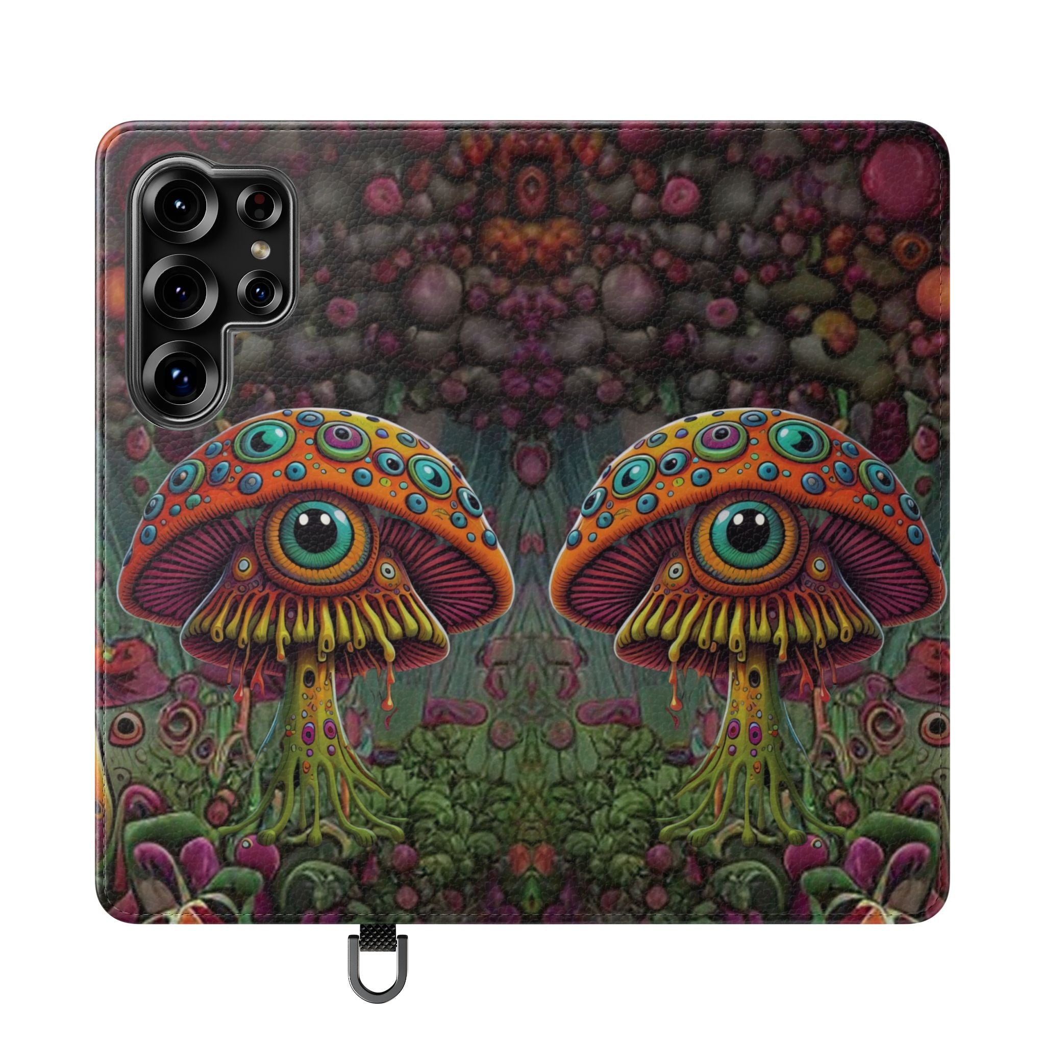 Trippy Mushroom Cottagecore Flip Wallet Phone Case - Mushroom Wallet Case for Samsung iPhone - Psychedelic Wallet Phone Cases