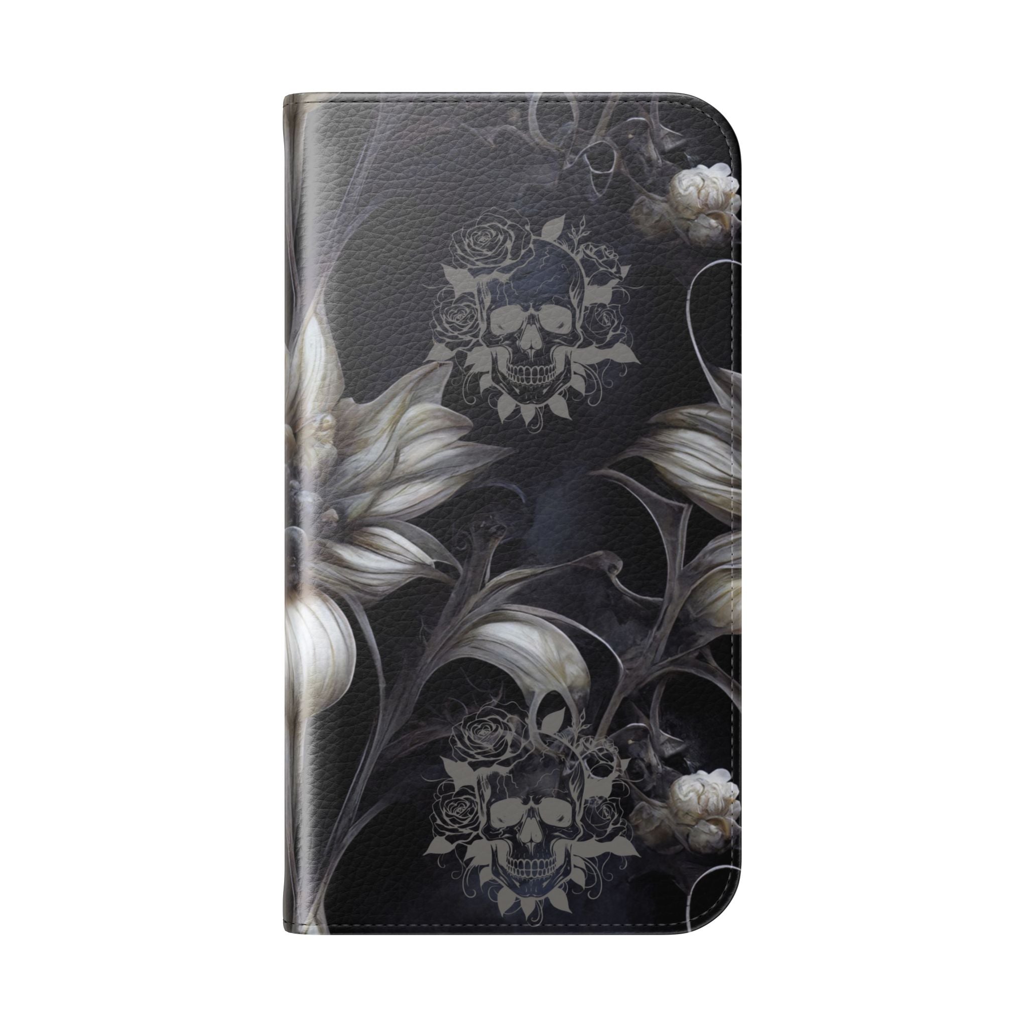 Goth Botanical Flip Wallet Case for iPhone and Samsung Galaxy Phones