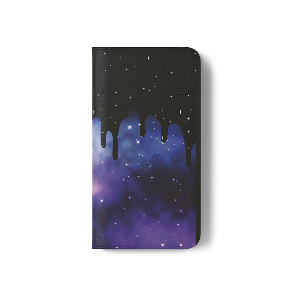 Pastel Goth Drippy Galaxy Flip Wallet Phone Case - Wallet Case for Samsung and iPhone - Gothic Style Wallet Phone Cases