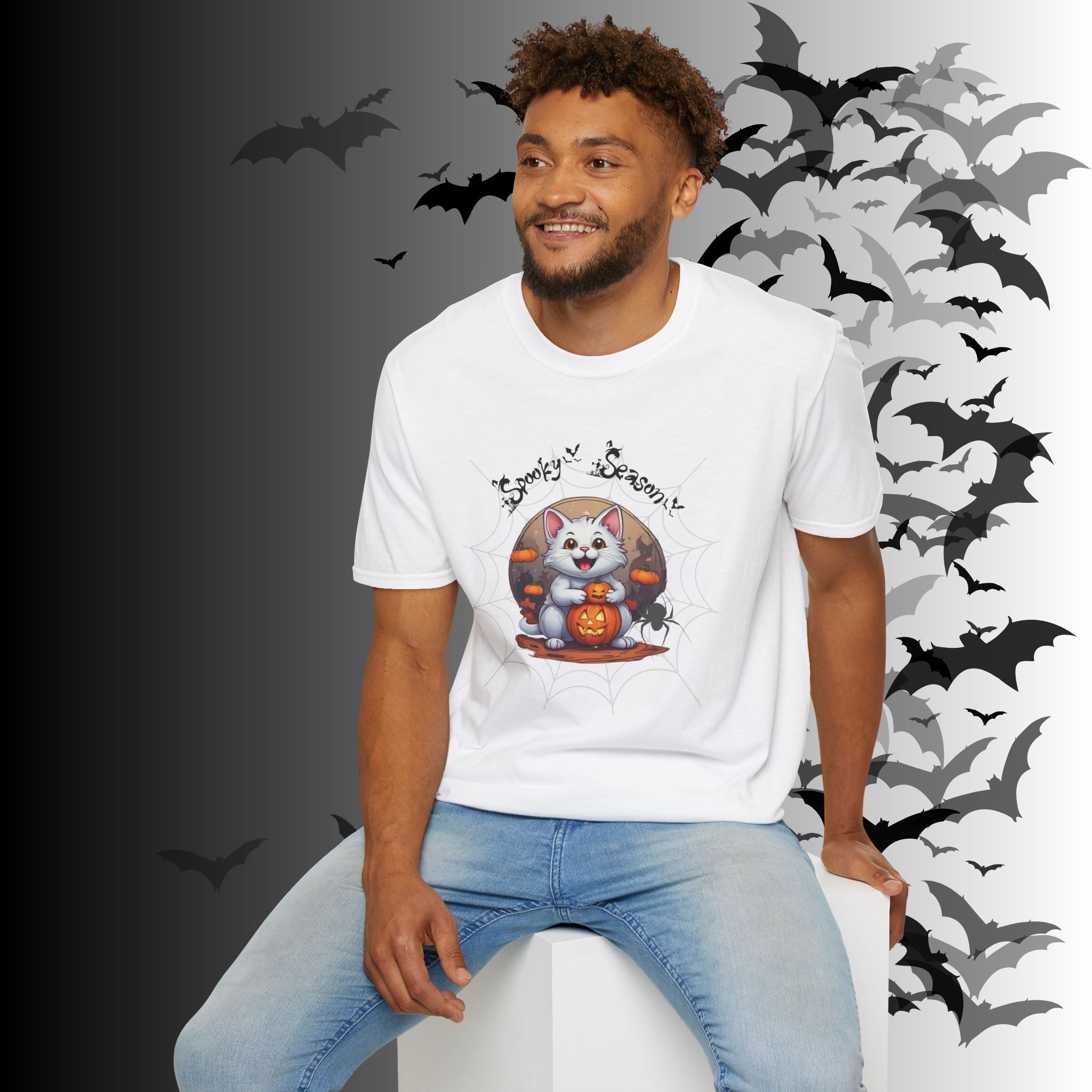 Spooky Season Kawaii Cat Halloween T-Shirt — Cat Lover Tee