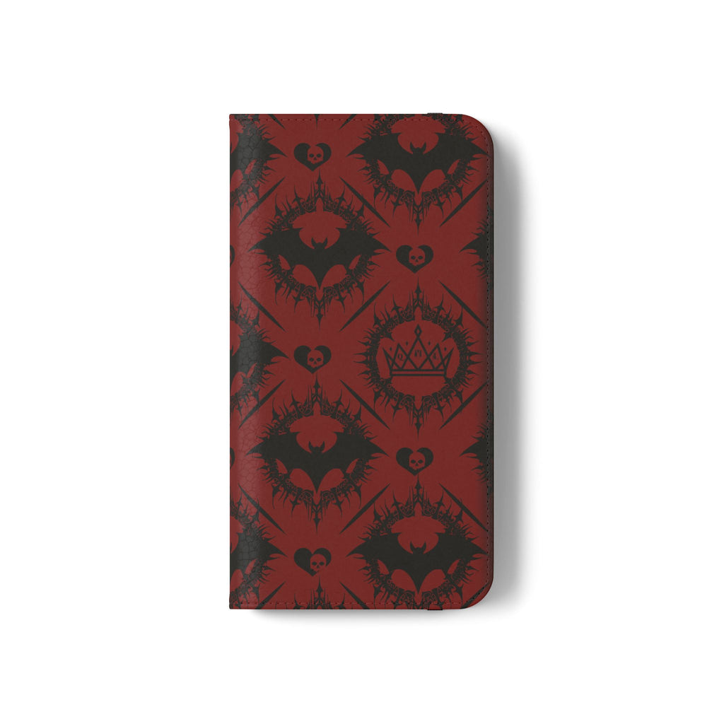 Copy of Gothic Bat Wallet Flip Case - Elegant Goth Phone Wallet - Bat Pattern Flip Case - Gothic Phone Case - Stylish Wallet Phone Case