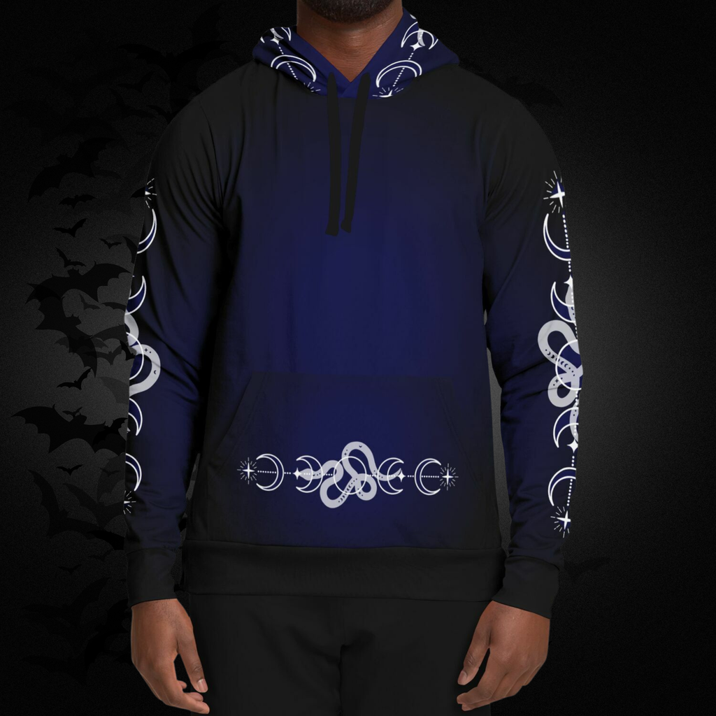 Celestial Serpent All Over Print Hoodie – Midnight Navy