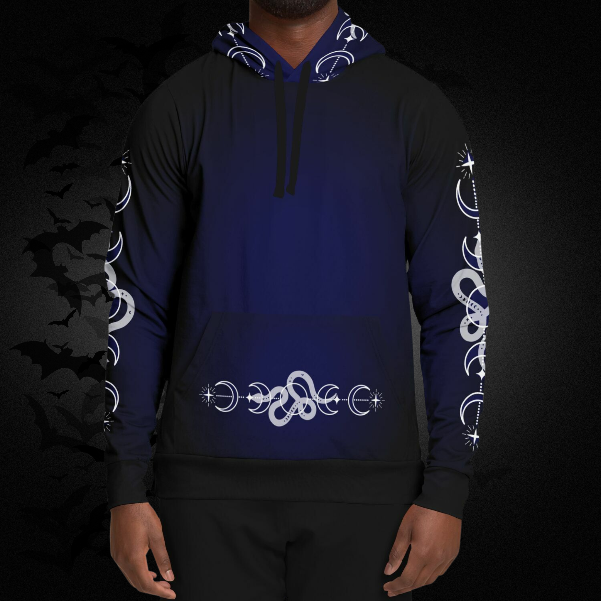 Celestial Serpent All Over Print Hoodie – Midnight Navy