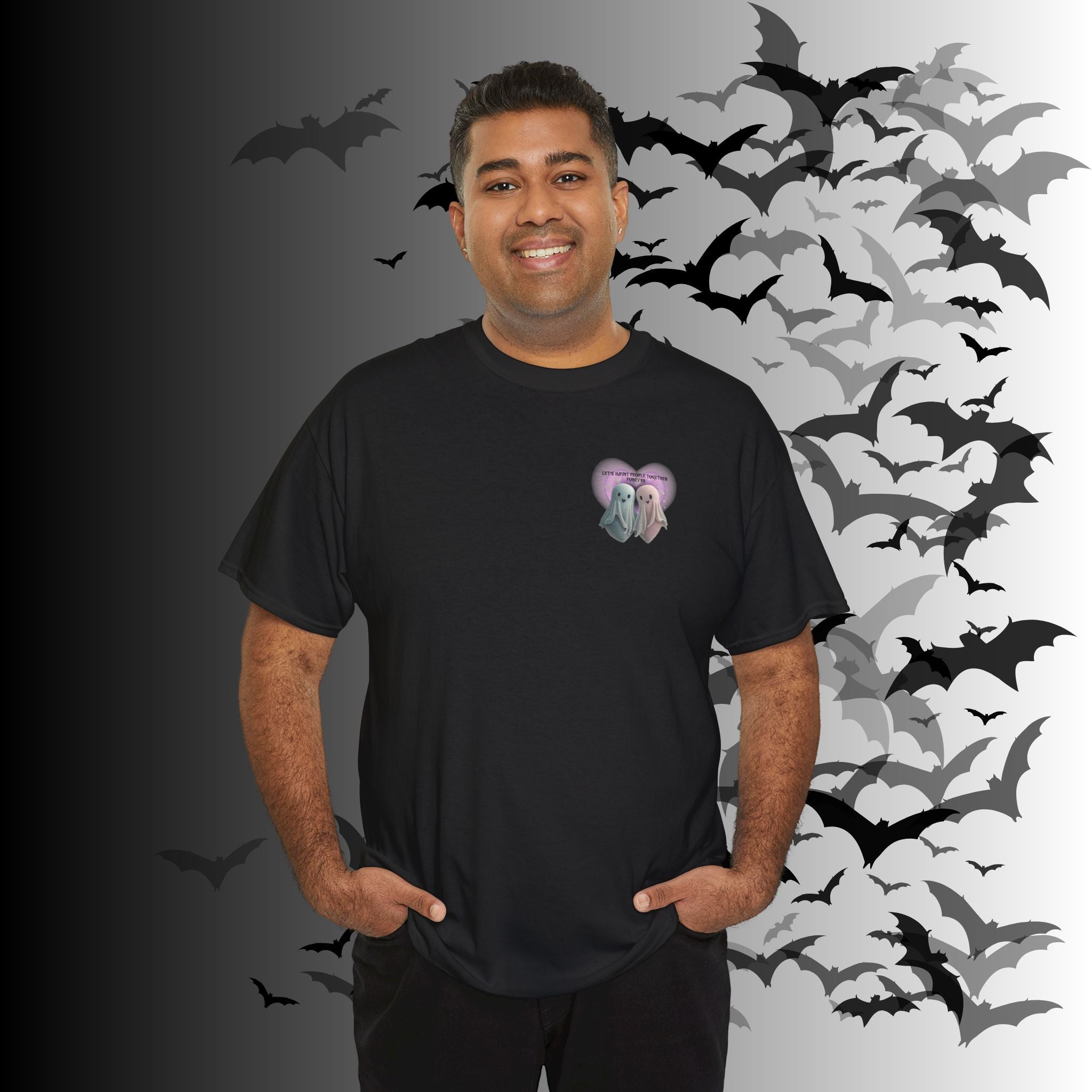 "Let's Haunt People Together Forever" Ghost Couples T-Shirt — Matching Halloween Tee