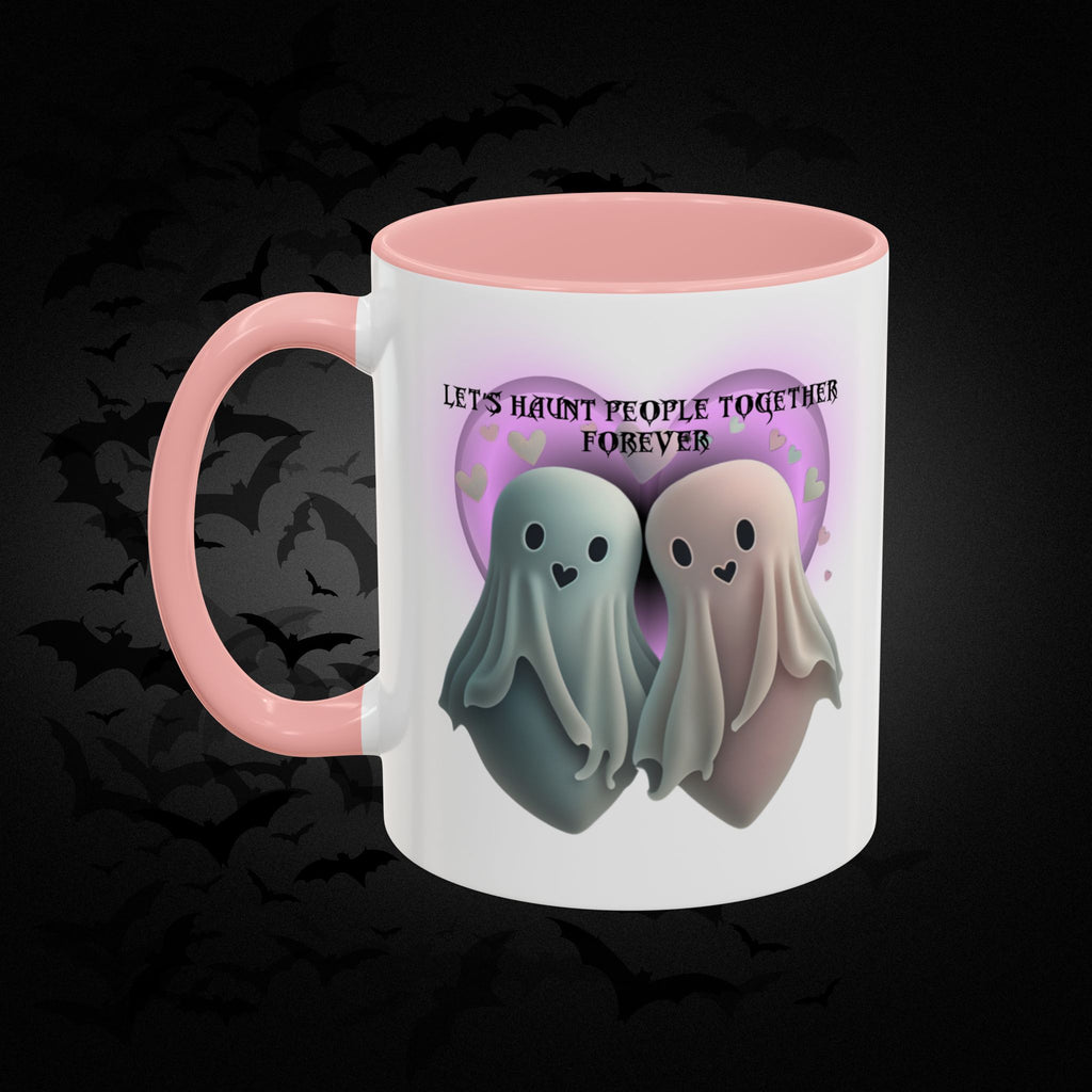 Let's Haunt People Together Forever Coffee Mug — Valloween Ghost Couple Accent Mug