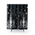 Celestial Sword Shower Curtain — Gothic Fantasy Moon Bathroom Decor