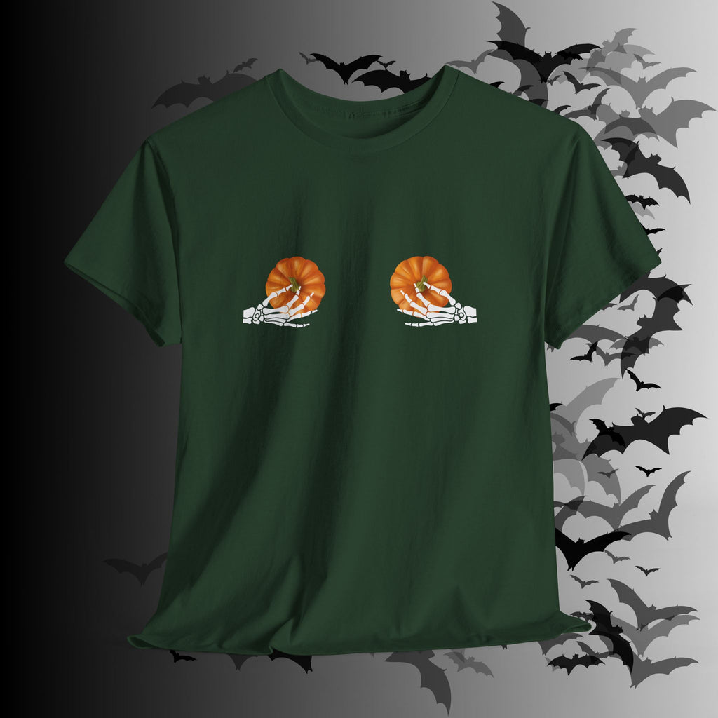 Skeleton Hands Pumpkin Halloween T-Shirt — Funny Spooky Season Tee