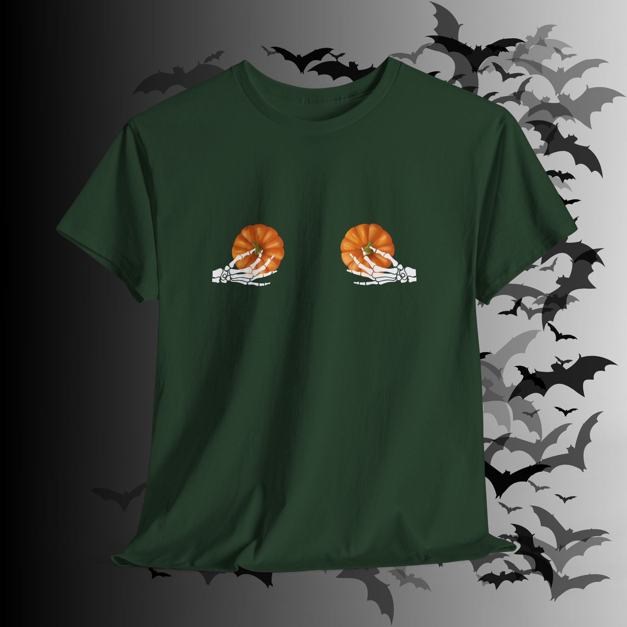 Skeleton Hands Pumpkin Halloween T-Shirt — Funny Spooky Season Tee