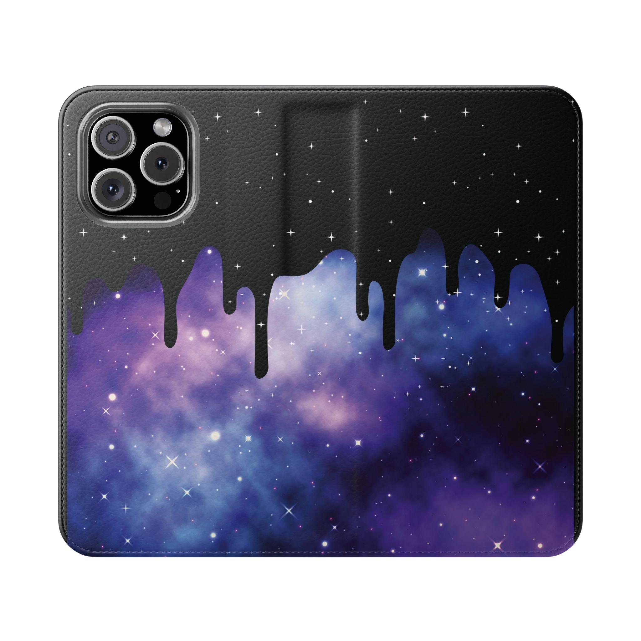 Pastel Goth Drippy Galaxy Flip Wallet Phone Case - Wallet Case for Samsung and iPhone - Gothic Style Wallet Phone Cases