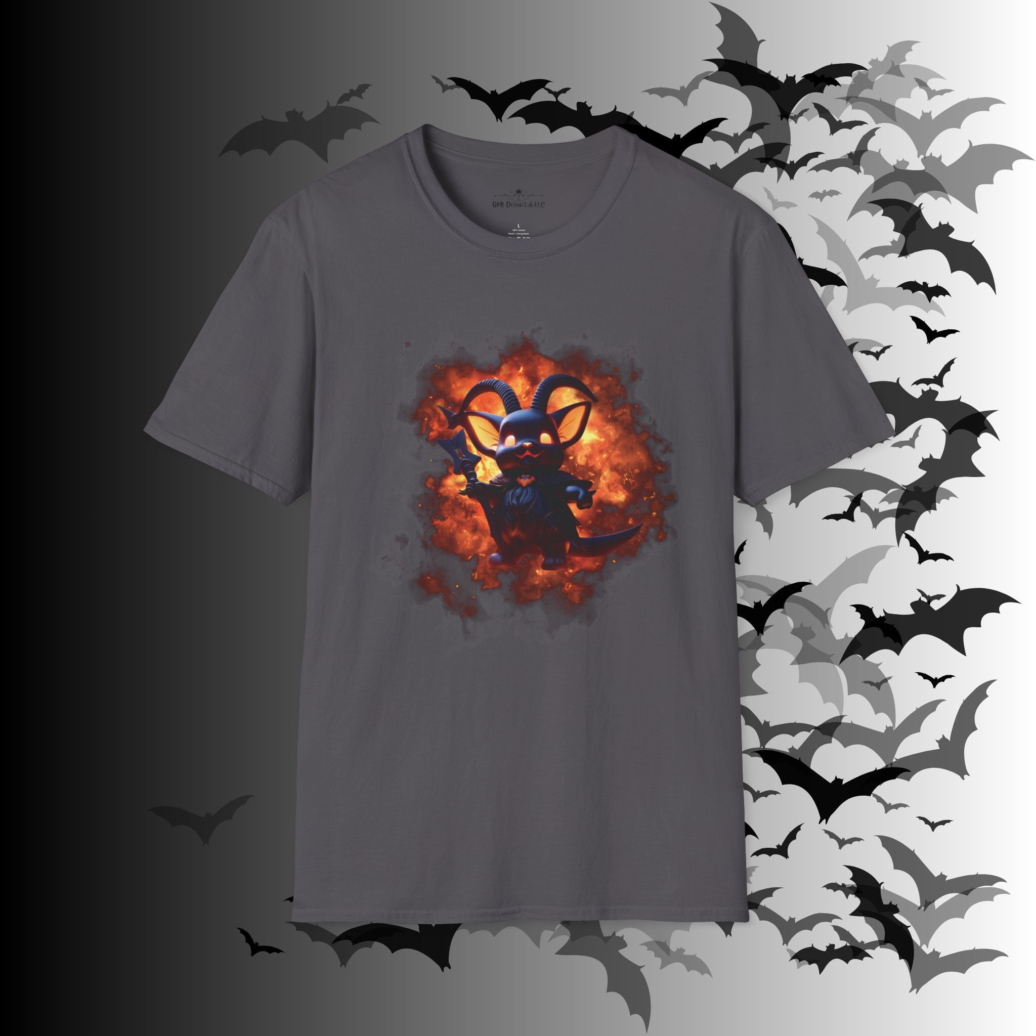 Whimsigoth Chibi Baphomet Fire T-Shirt — Gothic Occult Tee