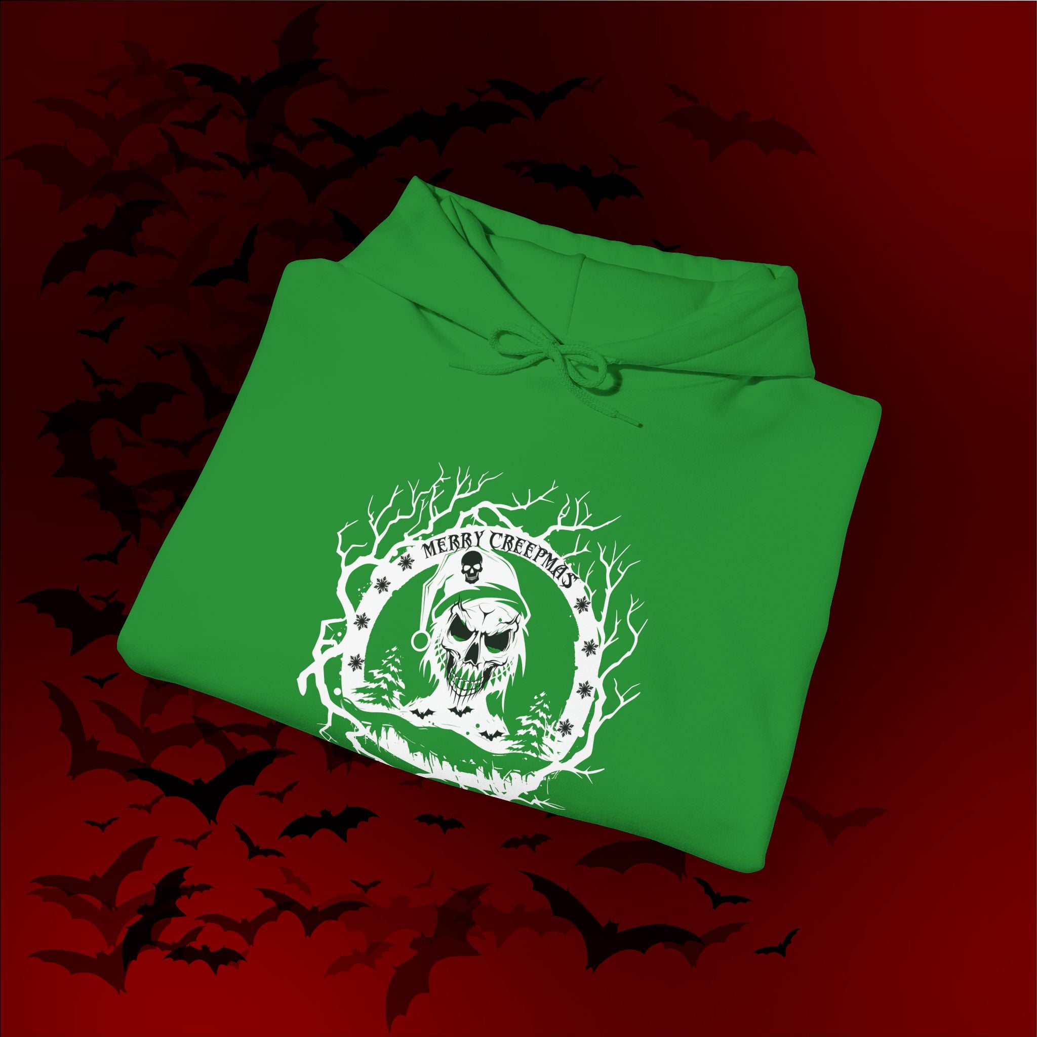 Merry Creepmas Hoodie — Gothic Christmas Skull Santa Pullover