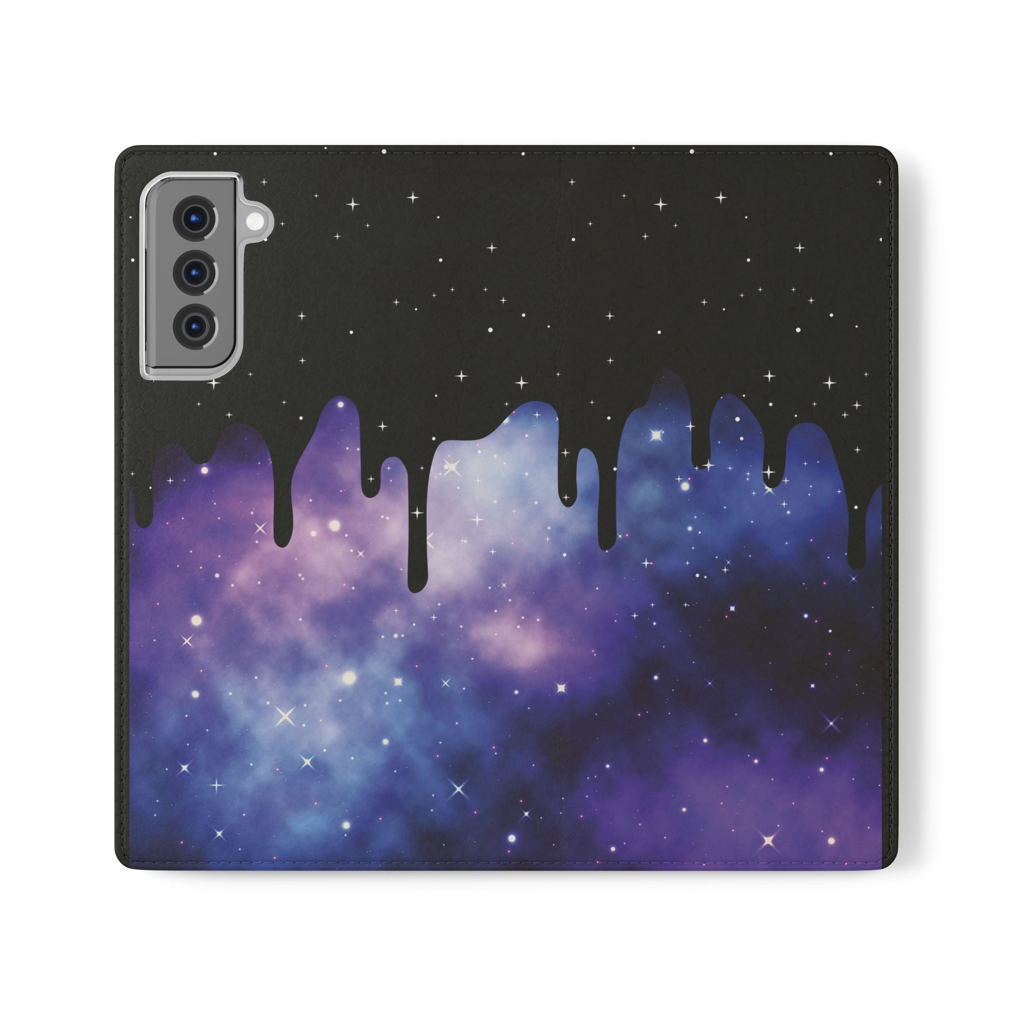 Pastel Goth Drippy Galaxy Flip Wallet Phone Case - Wallet Case for Samsung and iPhone - Gothic Style Wallet Phone Cases