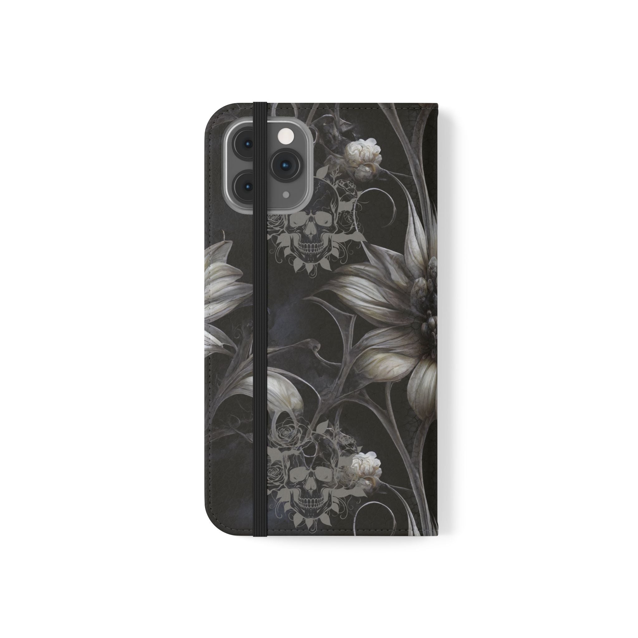 Goth Botanical Flip Wallet Case for iPhone and Samsung Galaxy Phones