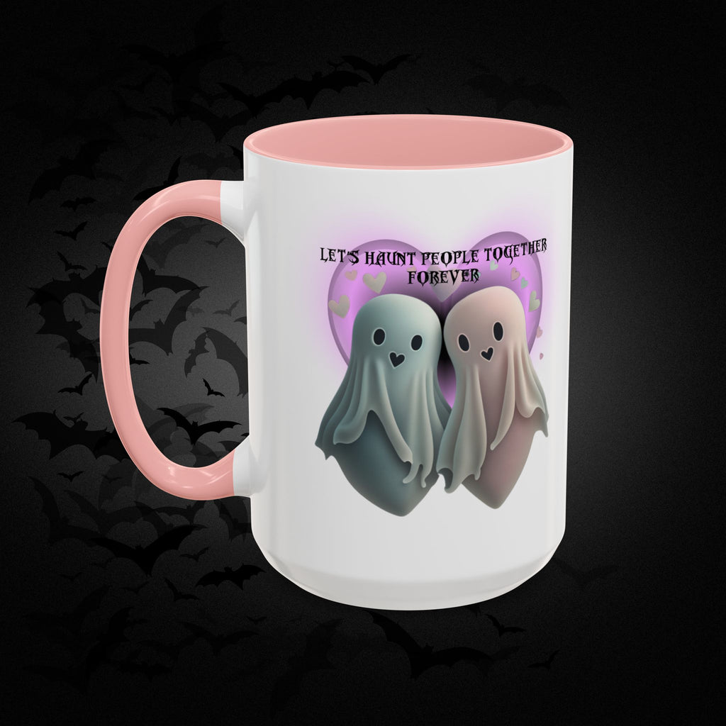 Let's Haunt People Together Forever Coffee Mug — Valloween Ghost Couple Accent Mug