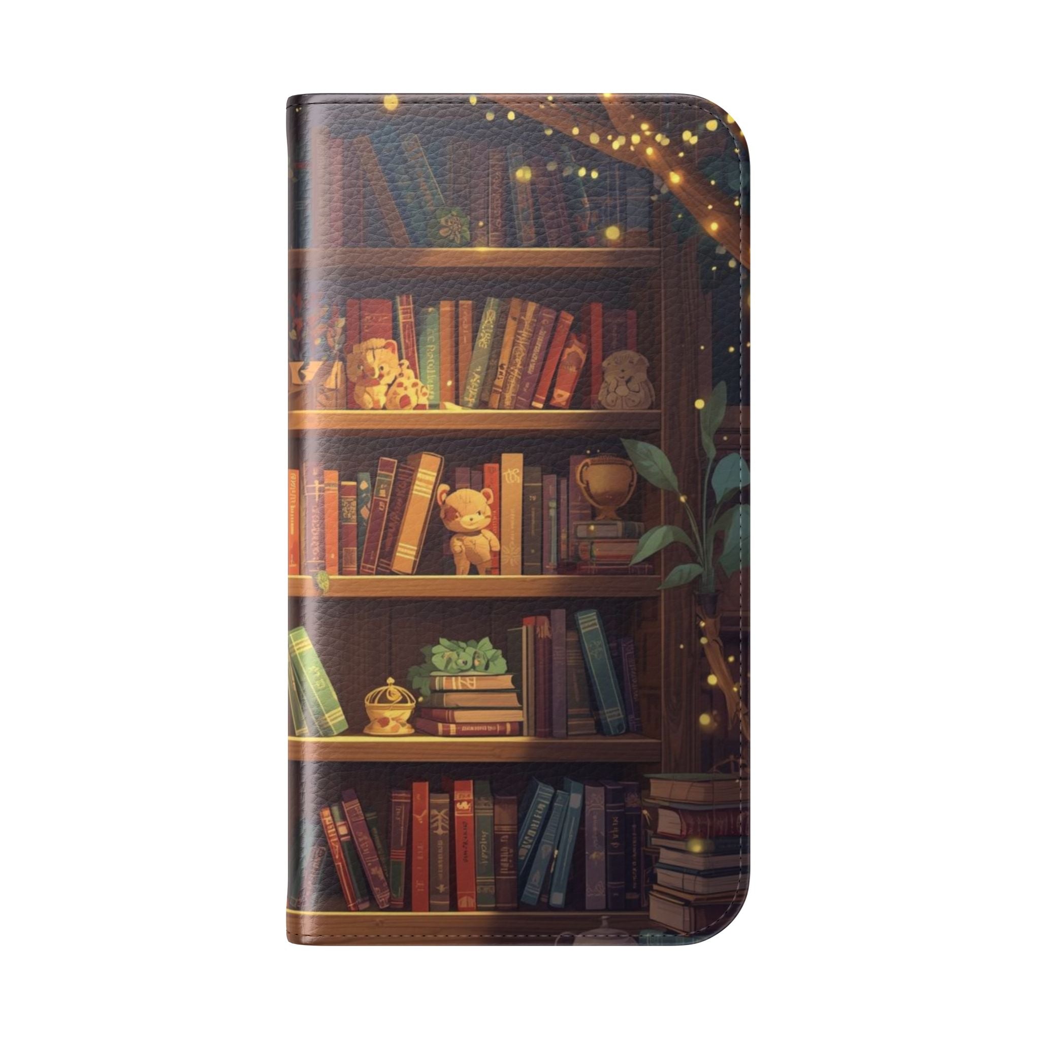 Whimsigoth Bookcase Wallet Flip Case - Romantasy Reader Phone Wallet - Book Pattern Flip Case - Bookish Phone Case