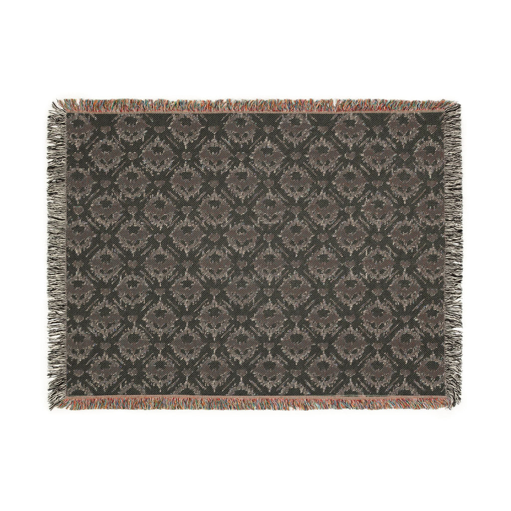 Gothic Bat Pattern Woven Cotton Throw Blanket — Fringe Bat Home Decor