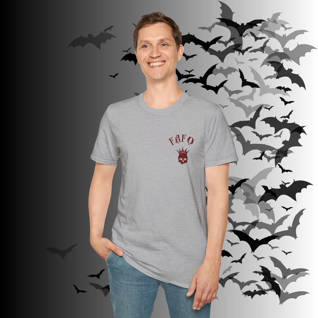 "FAFO" I Identify As A Threat T-Shirt — Gothic Humor Front & Back Print