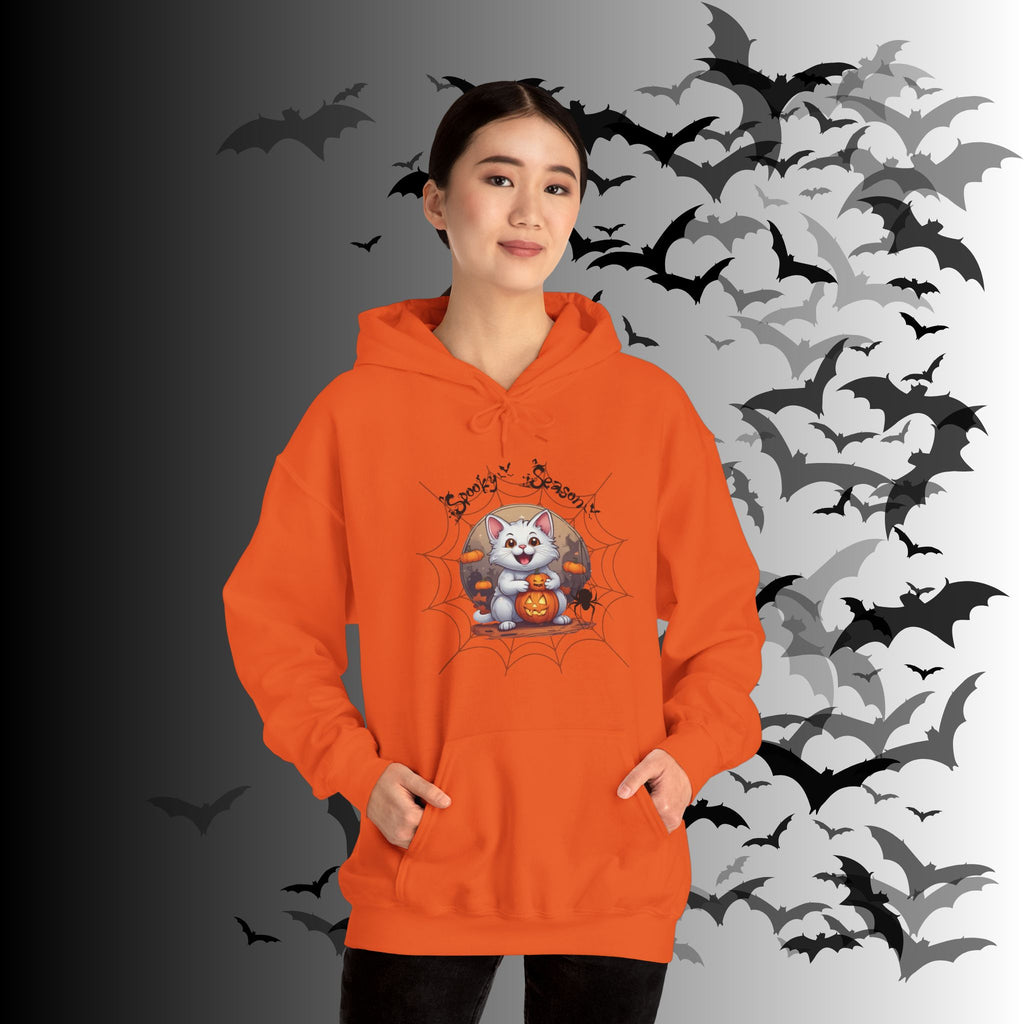 Spooky Season Cat Hoodie — Kawaii Halloween Pumpkin Pullover