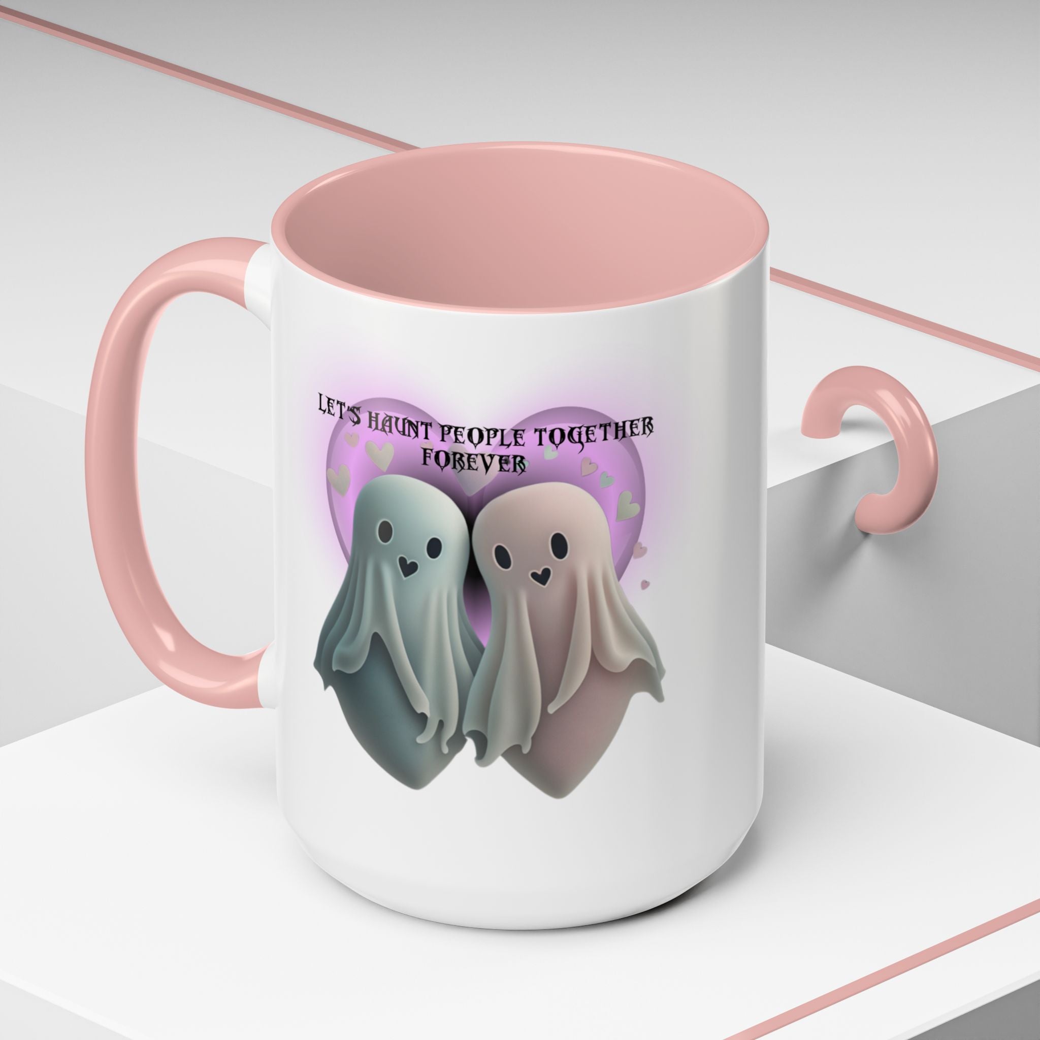 Let's Haunt People Together Forever Coffee Mug — Valloween Ghost Couple Accent Mug