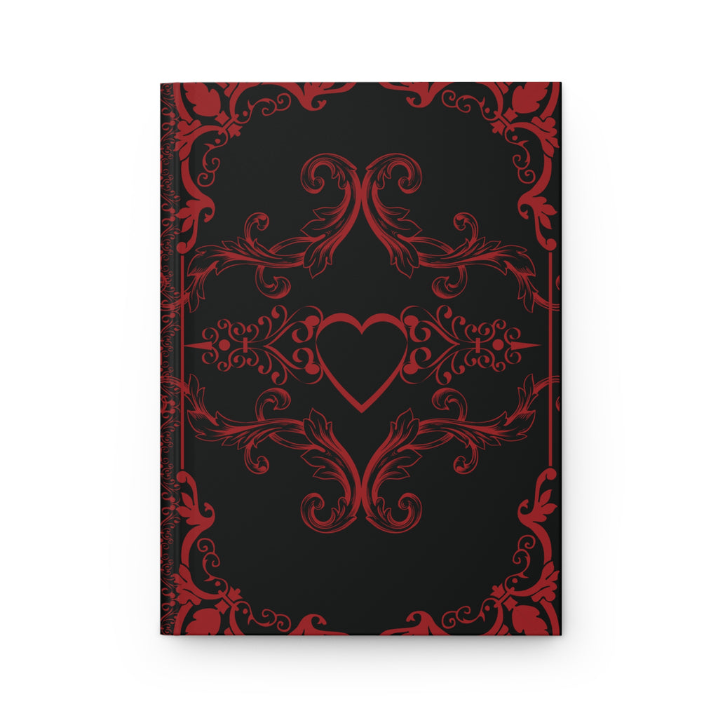 Gothic Dark Romance Journal — Red & Black Victorian Heart Hardcover