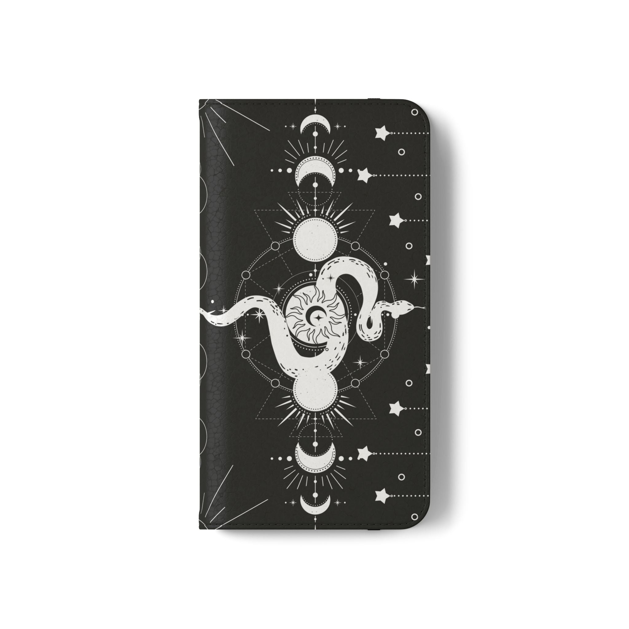 Gothic Style Celestial Snake Moon Phases Wallet Flip PhoneCase - Celestial Style Phone Case for iPhone and Samsung - Moon Phases Wallet Case