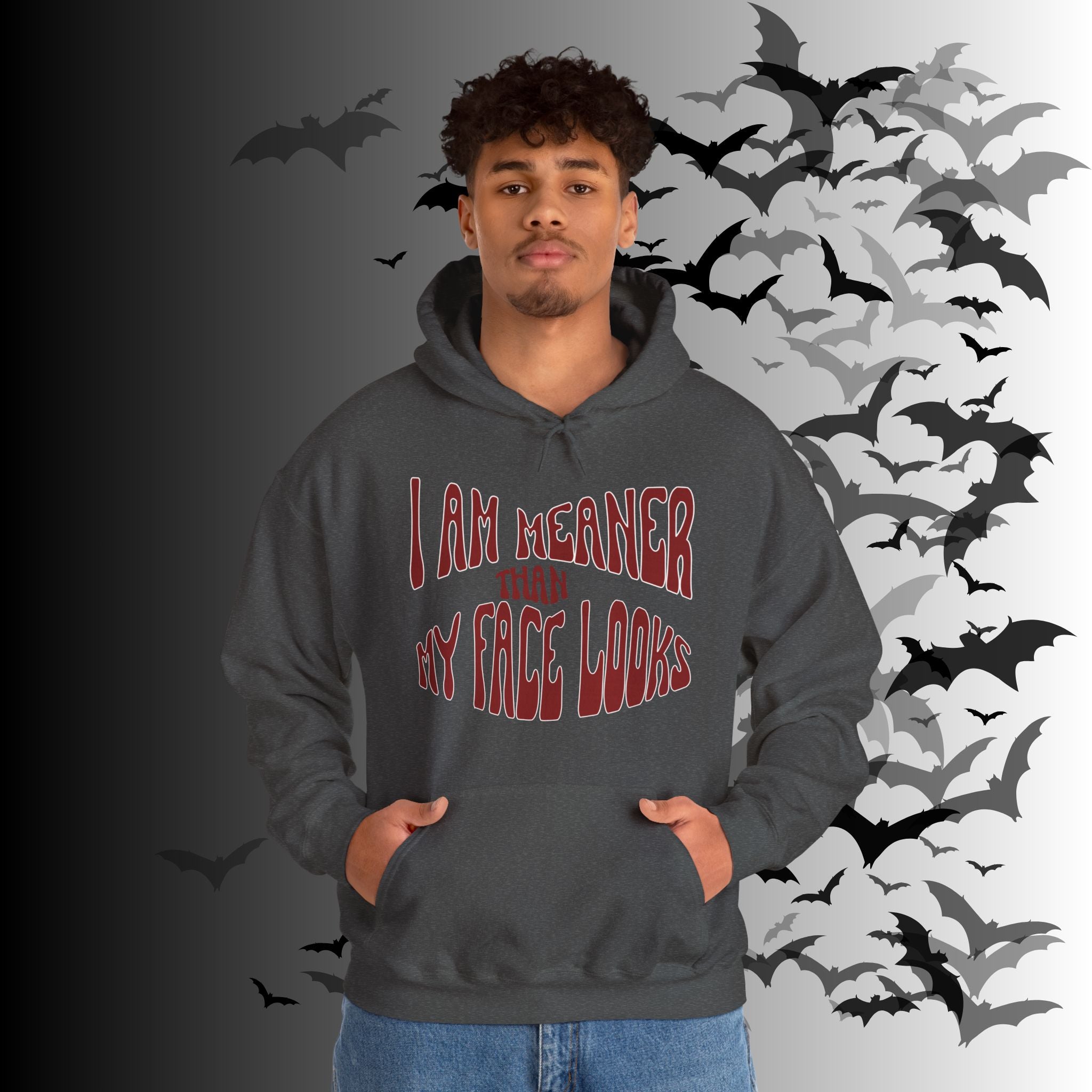 I Am Meaner Than My Face Looks Hoodie — Gothic Attitude Pullover