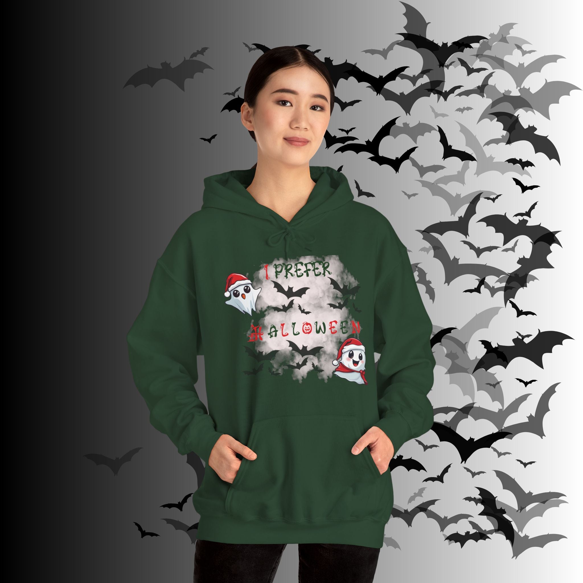 I Prefer Halloween Ghost Hoodie — Kawaii Gothic Christmas