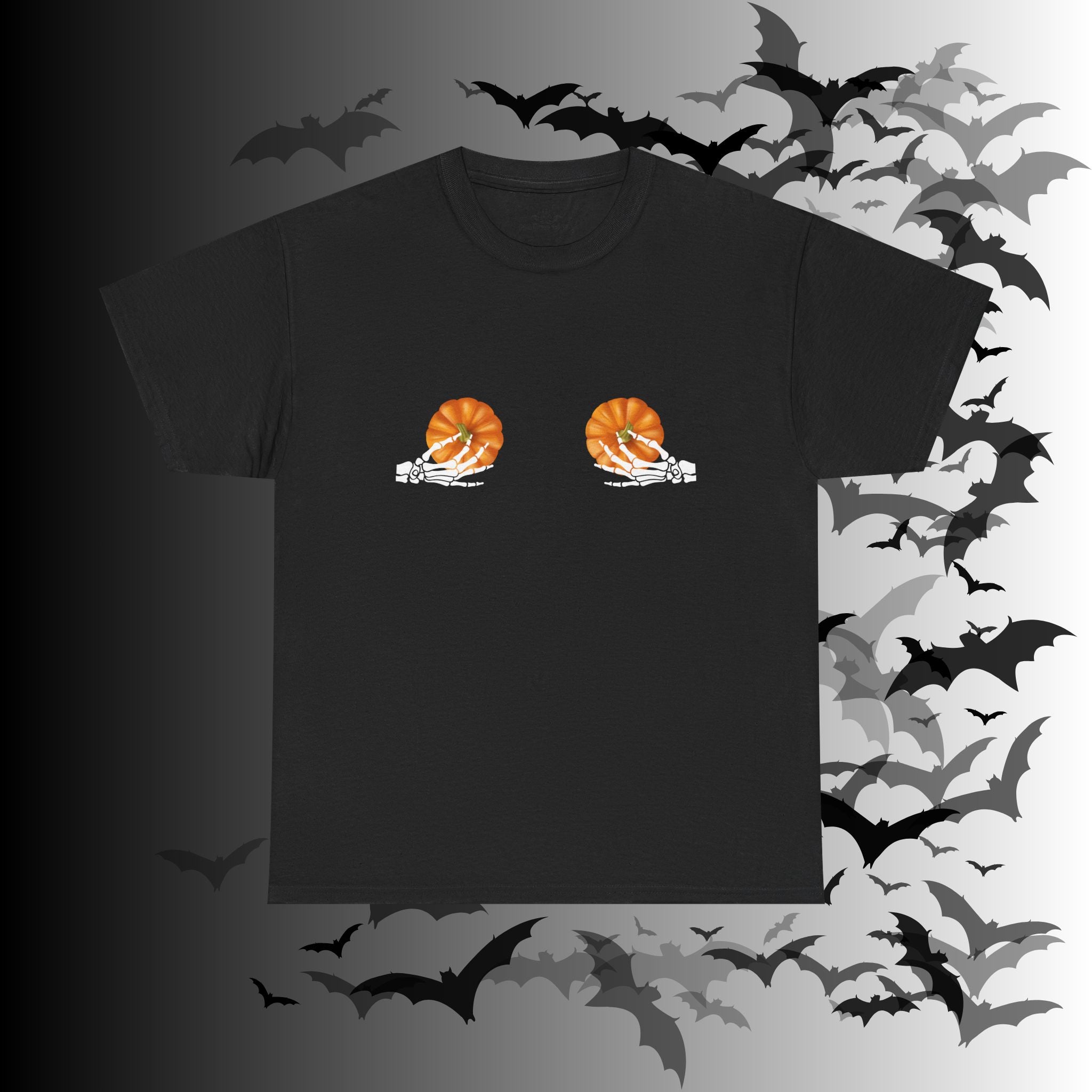 Skeleton Hands Pumpkin Halloween T-Shirt — Funny Spooky Season Tee