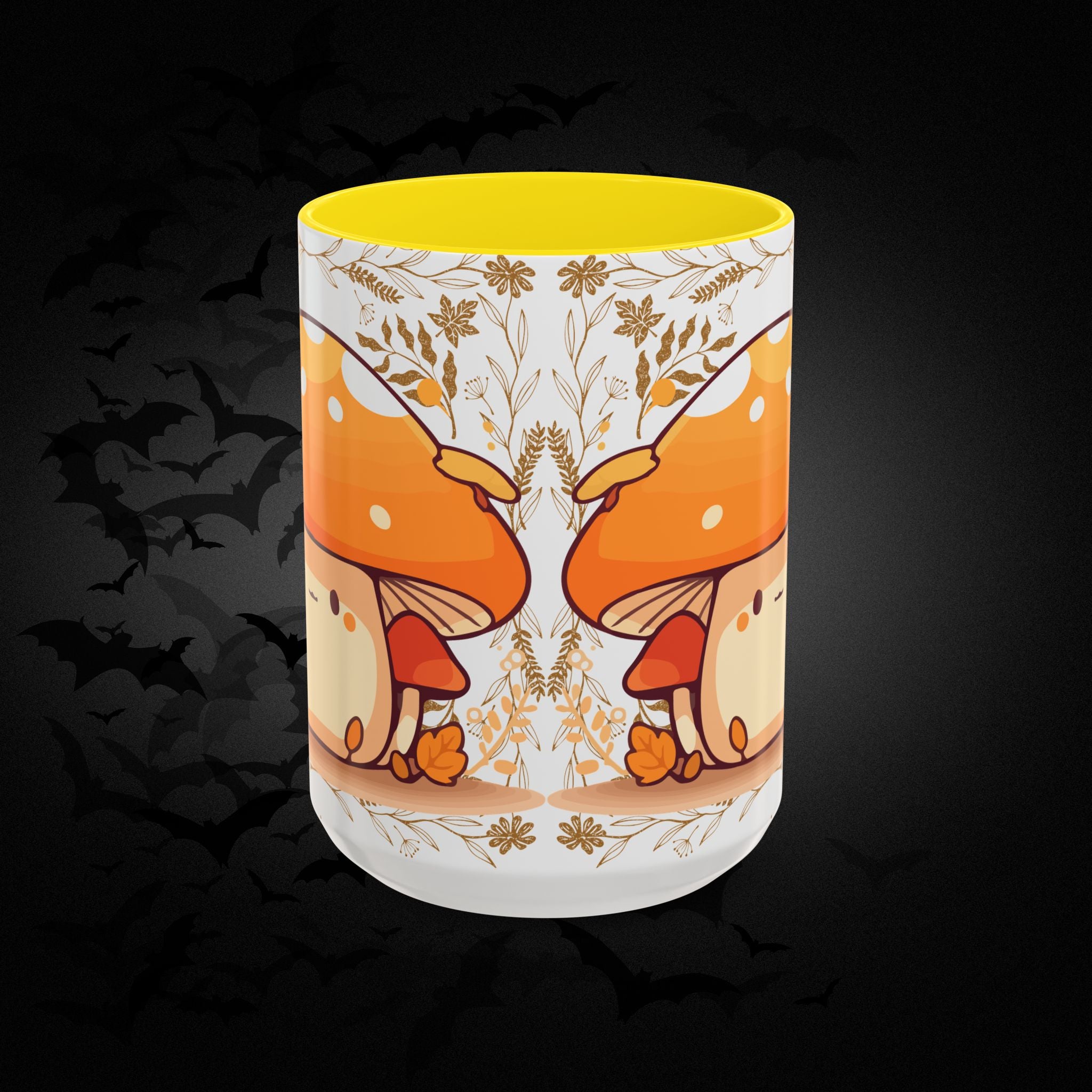 Autumn Mushroom Cute Coffee Mug — Fall Kawaii Accent Mug (11/15oz)