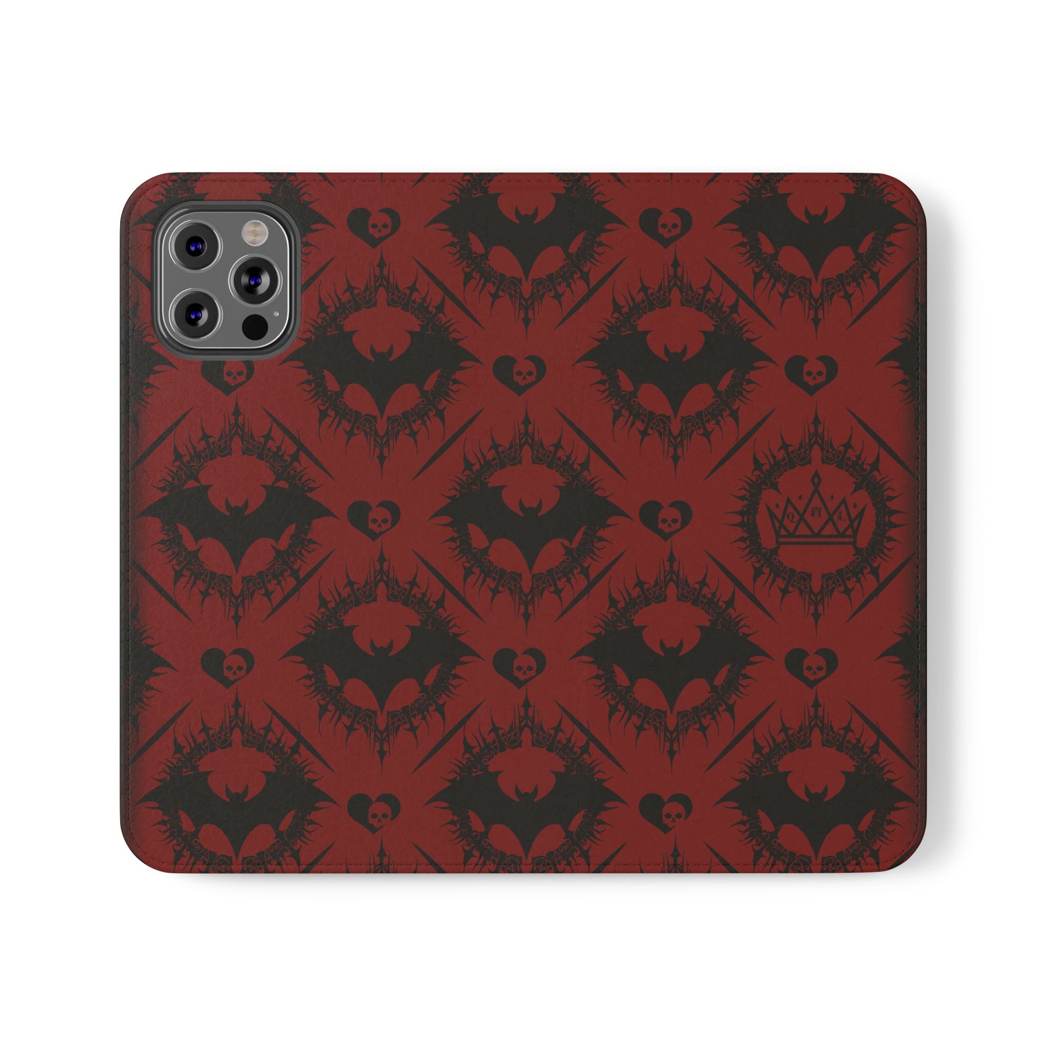 Copy of Gothic Bat Wallet Flip Case - Elegant Goth Phone Wallet - Bat Pattern Flip Case - Gothic Phone Case - Stylish Wallet Phone Case