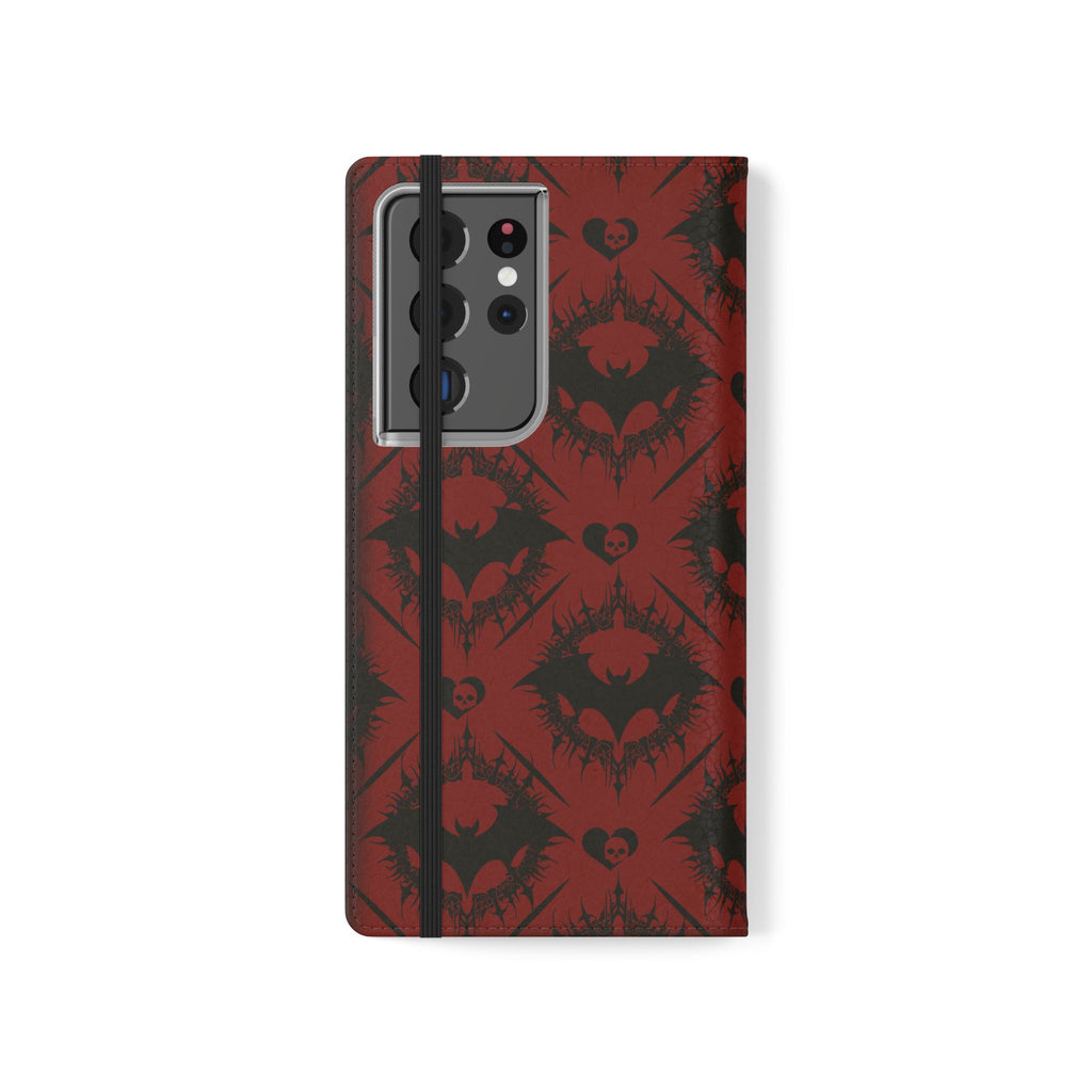 Copy of Gothic Bat Wallet Flip Case - Elegant Goth Phone Wallet - Bat Pattern Flip Case - Gothic Phone Case - Stylish Wallet Phone Case