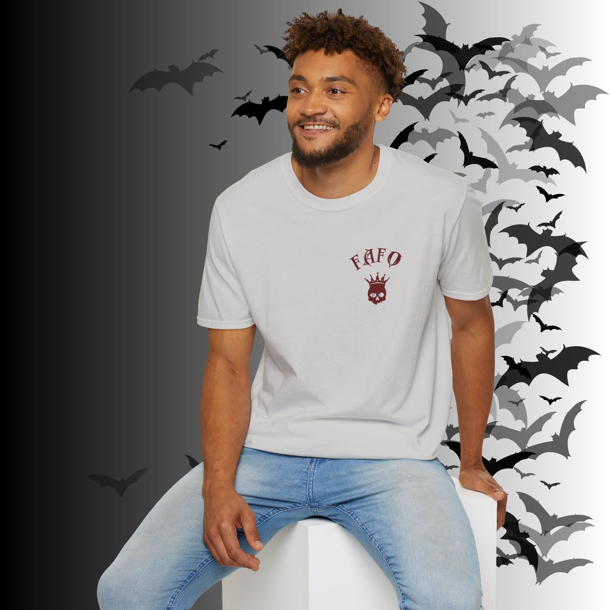 "FAFO" I Identify As A Threat T-Shirt — Gothic Humor Front & Back Print