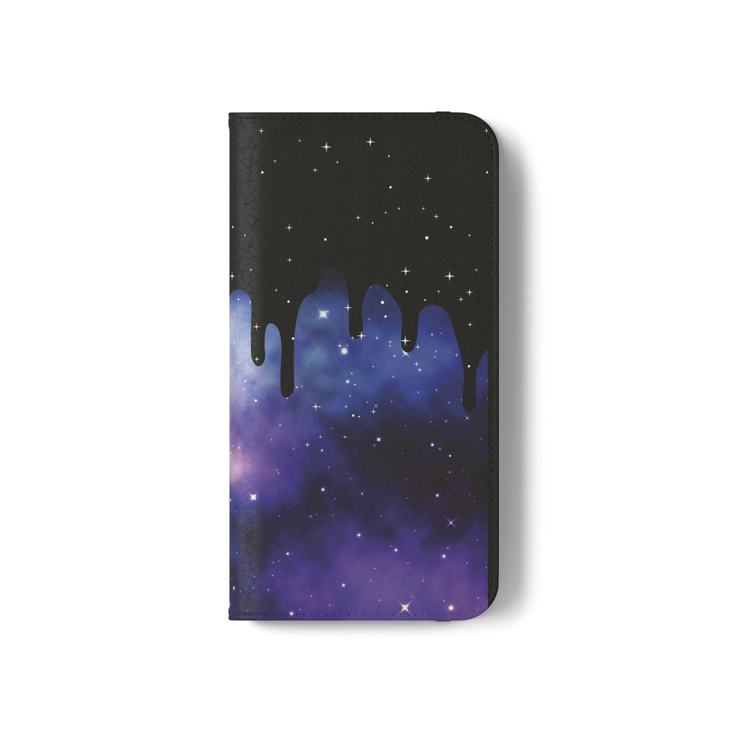 Pastel Goth Drippy Galaxy Flip Wallet Phone Case - Wallet Case for Samsung and iPhone - Gothic Style Wallet Phone Cases